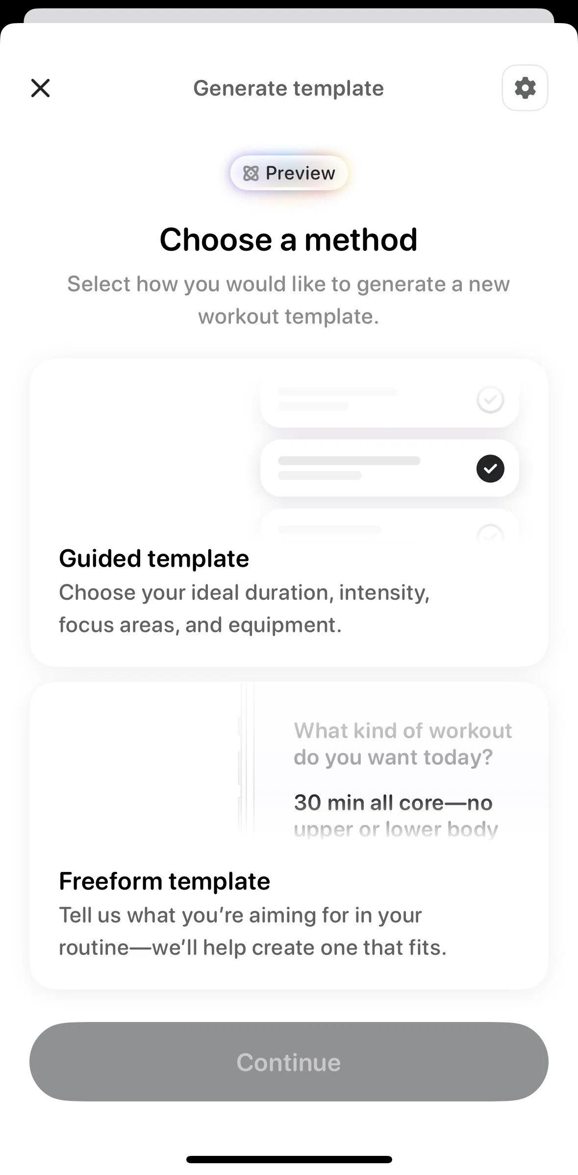 Bevel Screen screen in the Adding excluded excercises flow