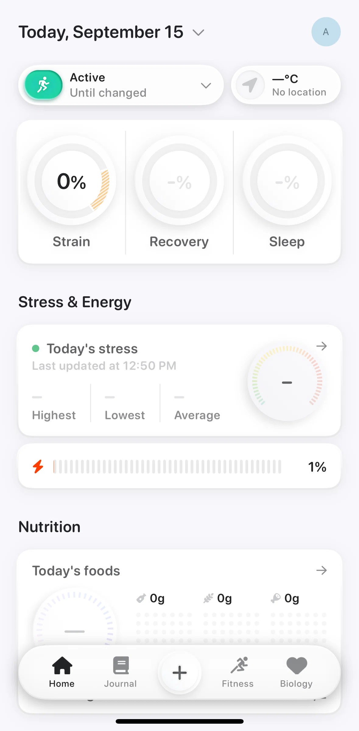 Bevel Screen screen in the Logging a food flow
