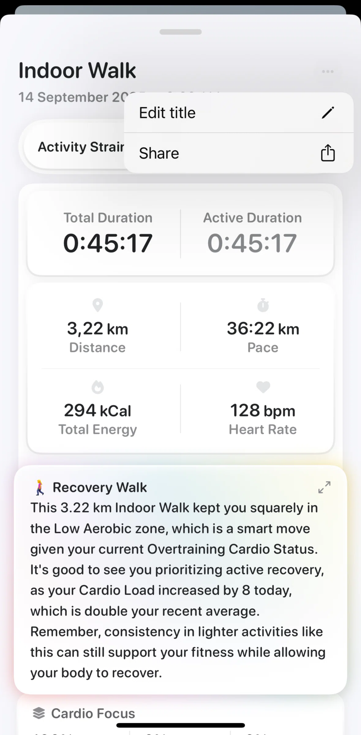 Bevel Screen screen in the Share an activity flow
