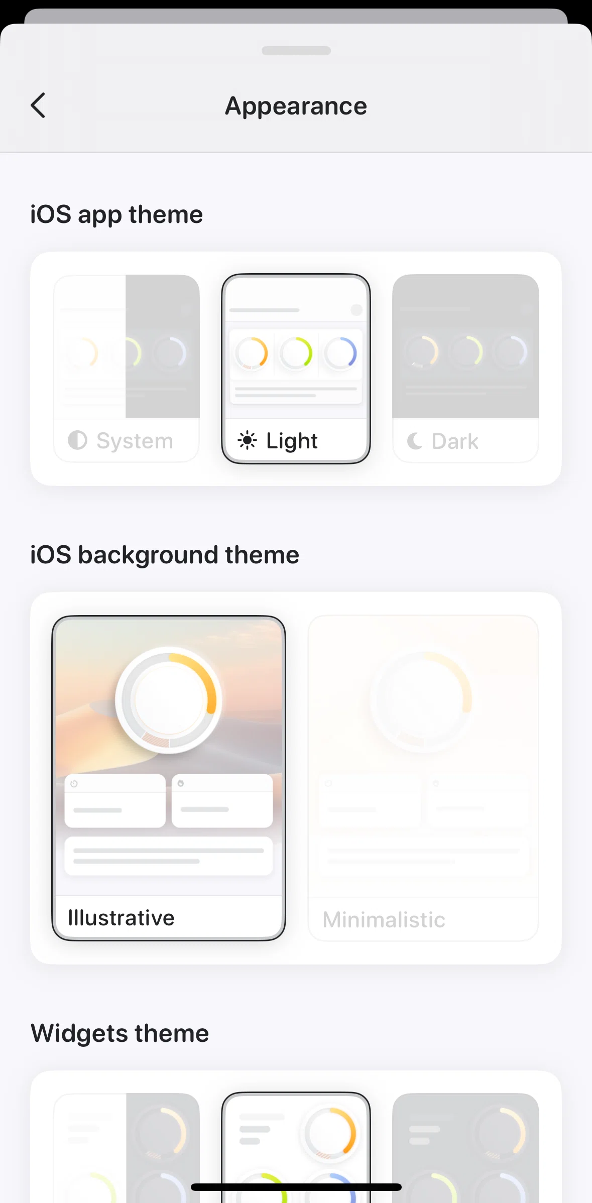 Bevel Screen screen in the Switching to dark mode flow
