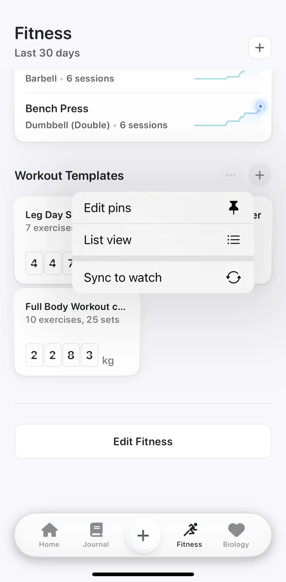 Bevel Screen screen in the Switching to list view flow
