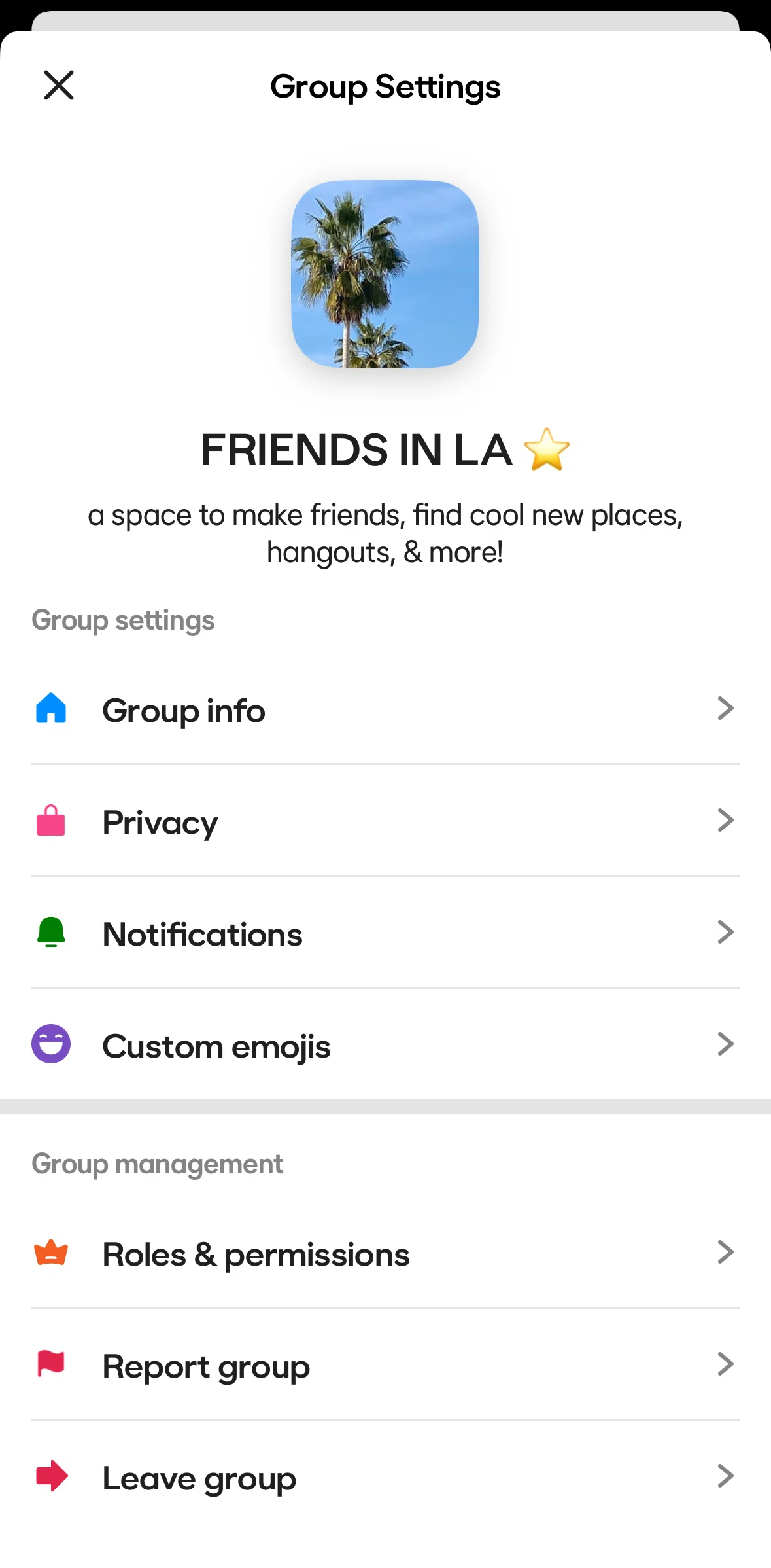 BFF Screen screen in the Changing notification settings (group) flow