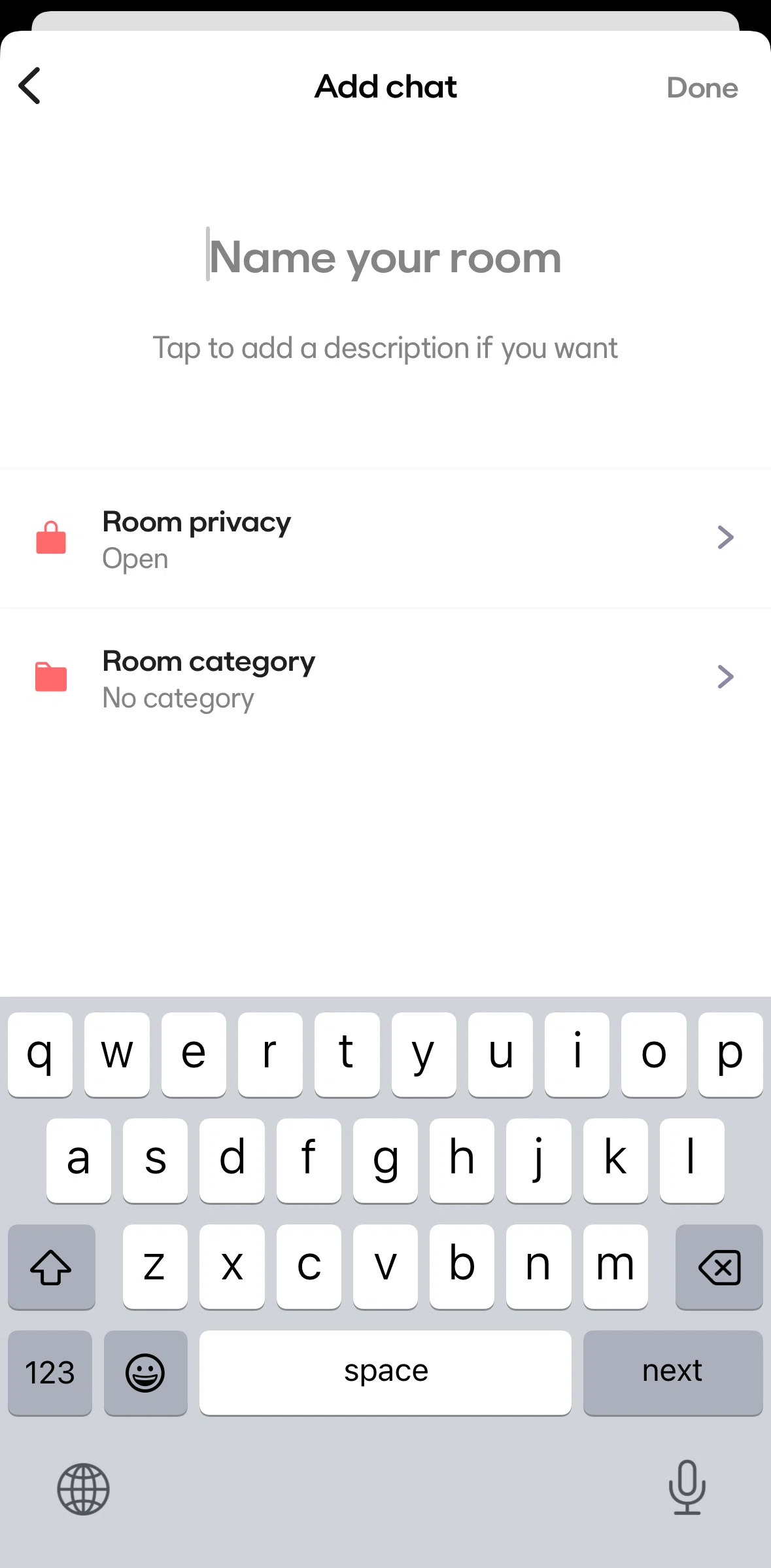 BFF Screen screen in the Changing room privacy flow