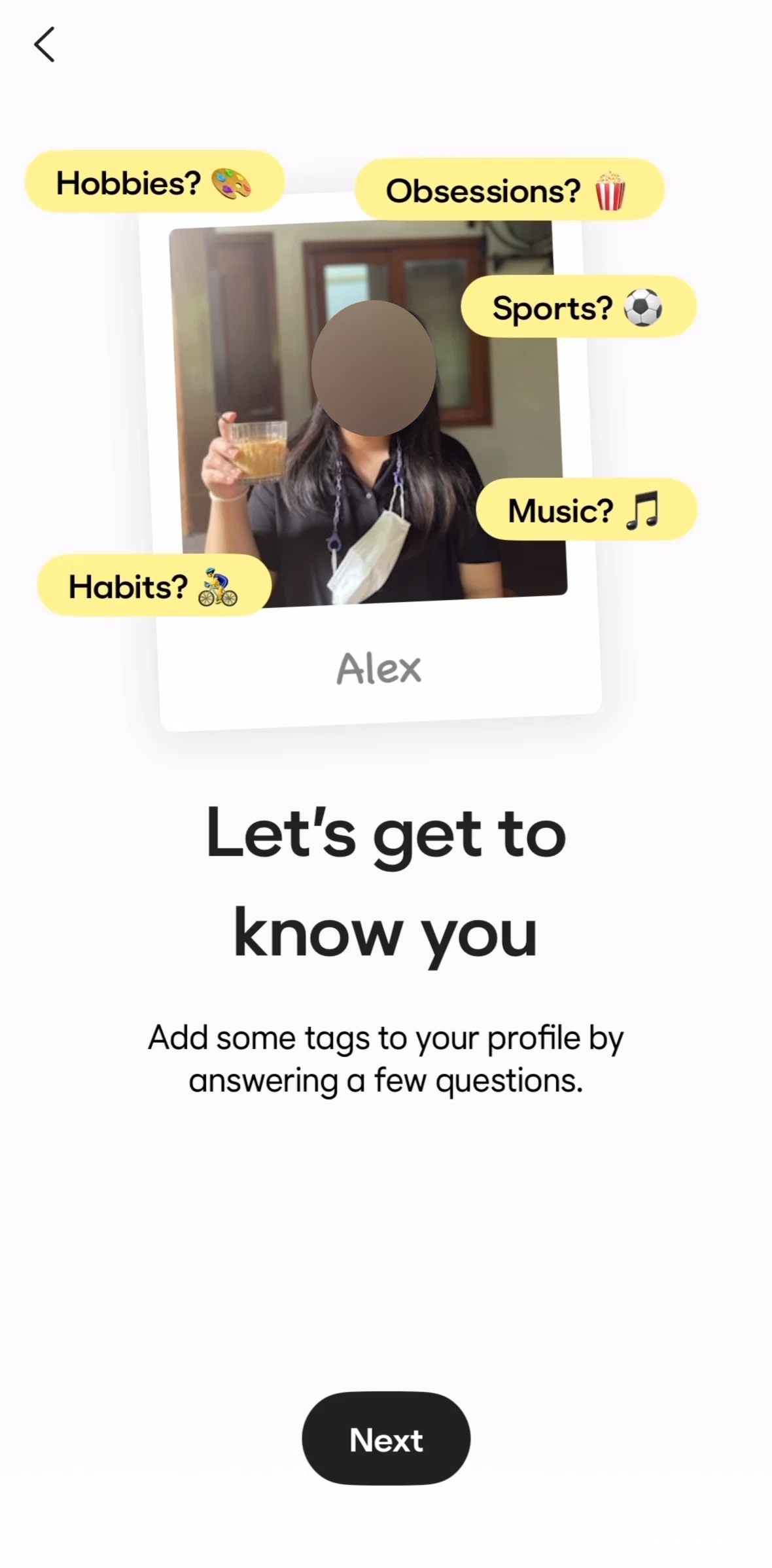 BFF Screen screen in the Completing account setup flow