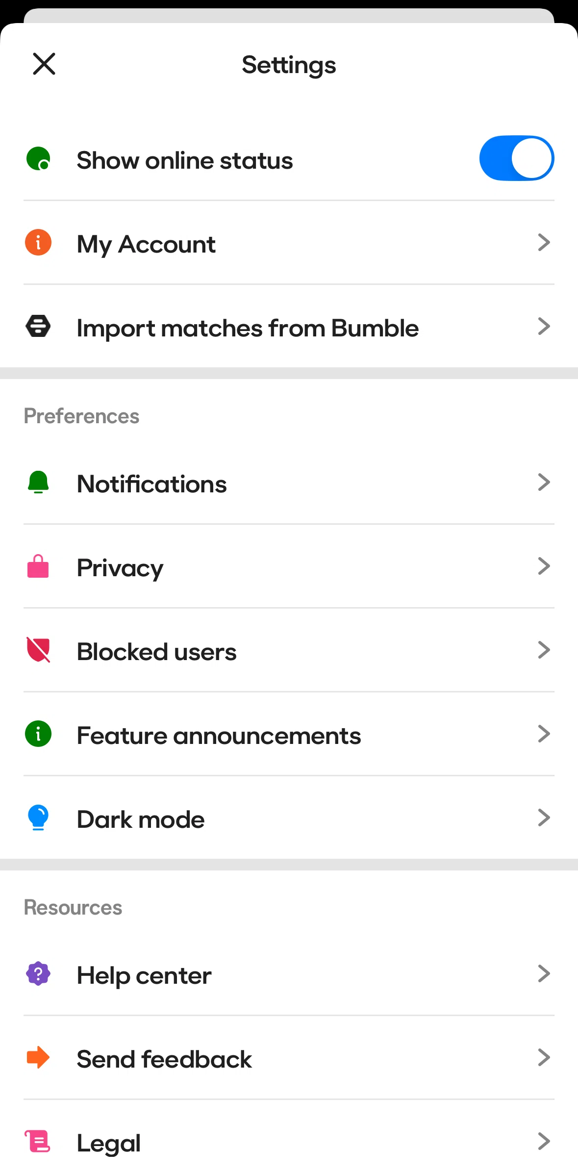 BFF Screen screen in the Feature announcements flow