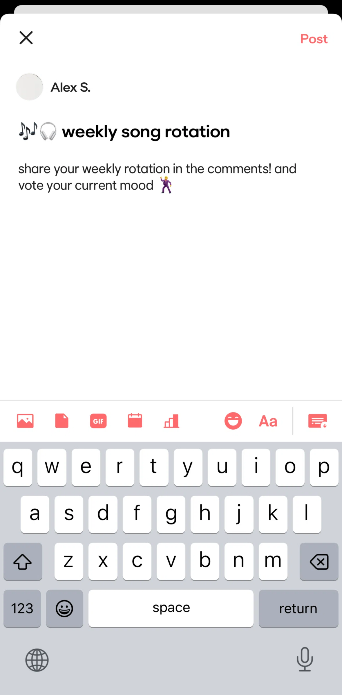 BFF Screen screen in the Formatting text flow