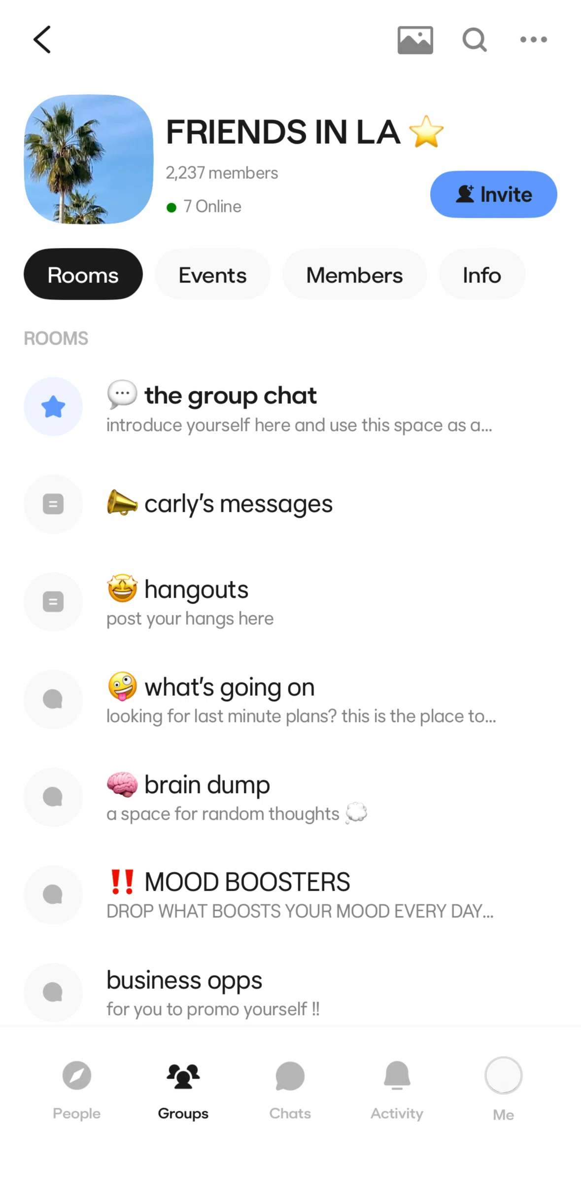 BFF Screen screen in the Group settings flow