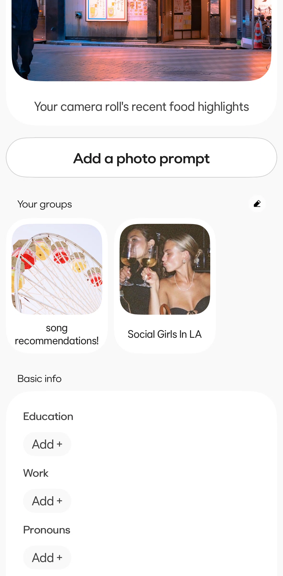 BFF Screen screen in the Hiding a group flow