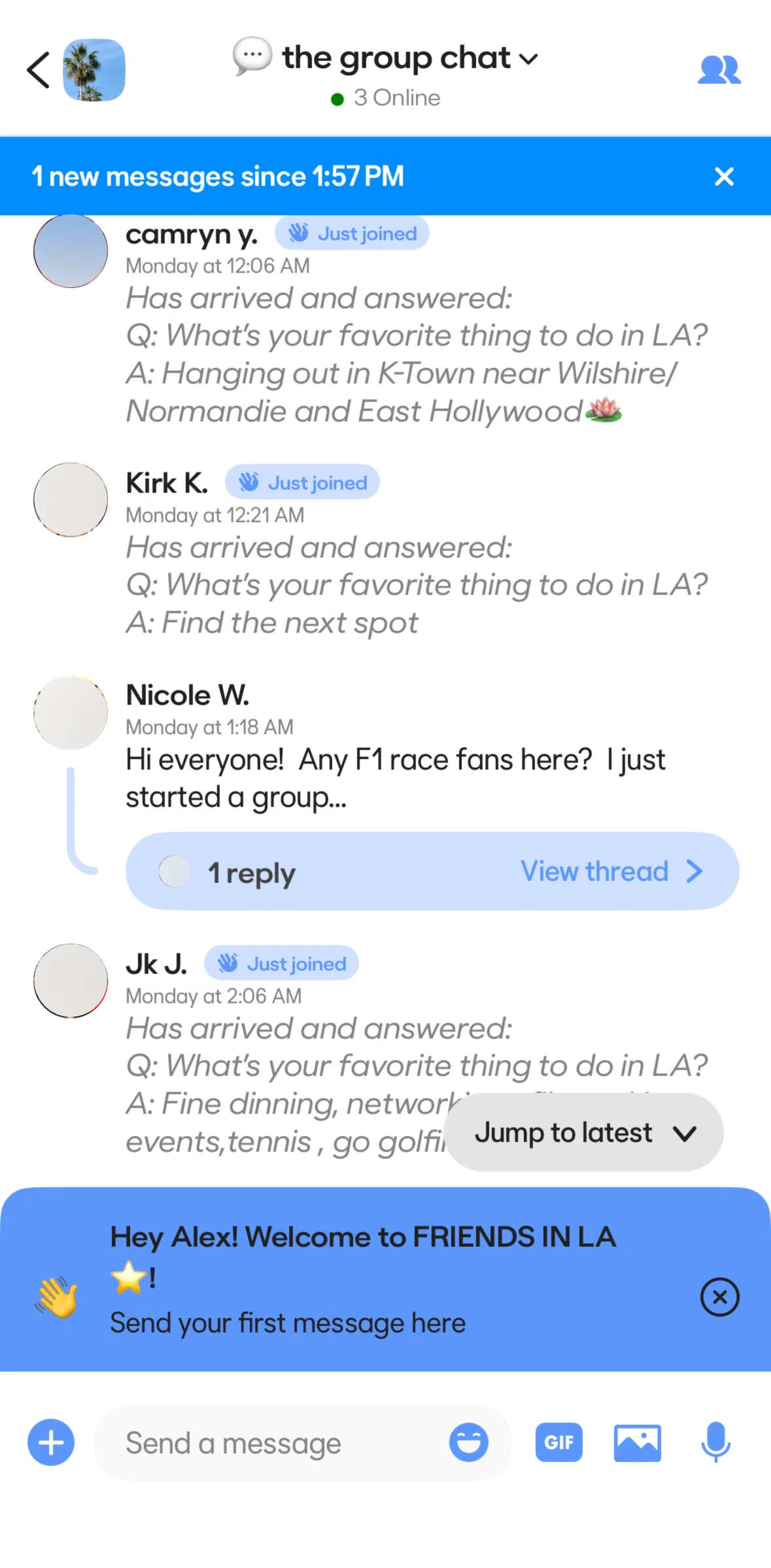 BFF Screen screen in the Replying to a thread flow
