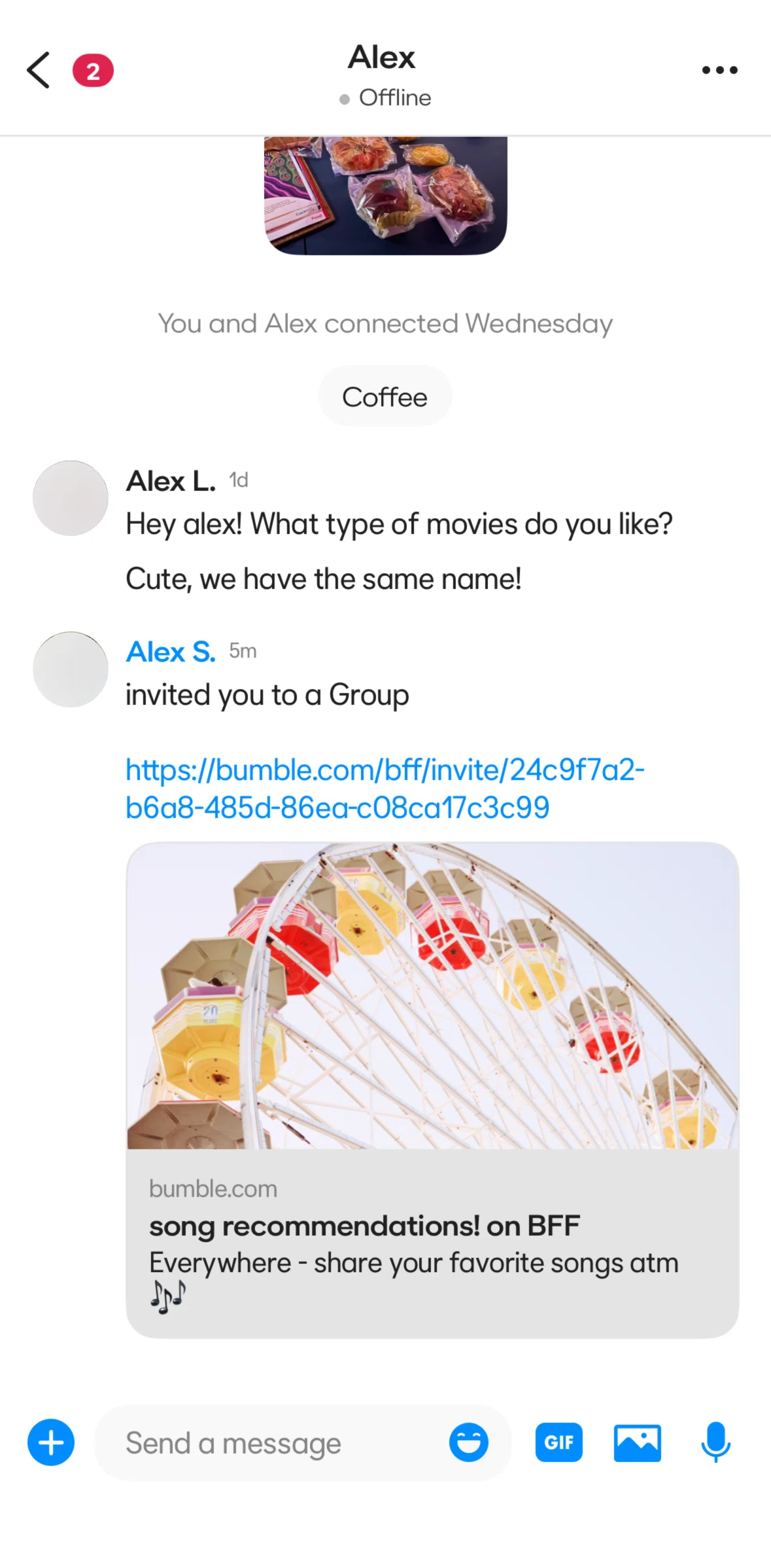 BFF Screen screen in the Reporting a chat flow