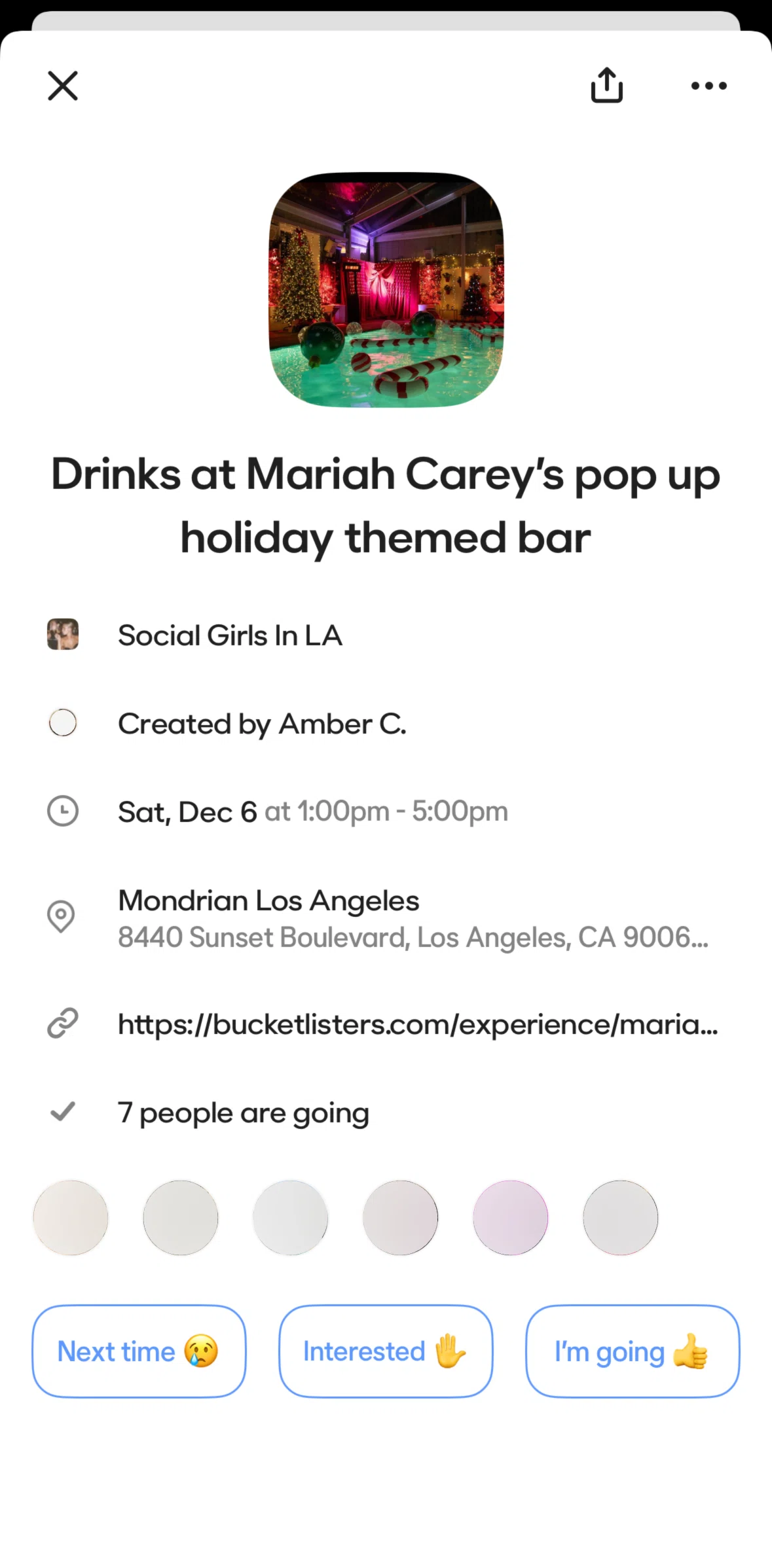BFF Screen screen in the RSVP-ing to an event flow
