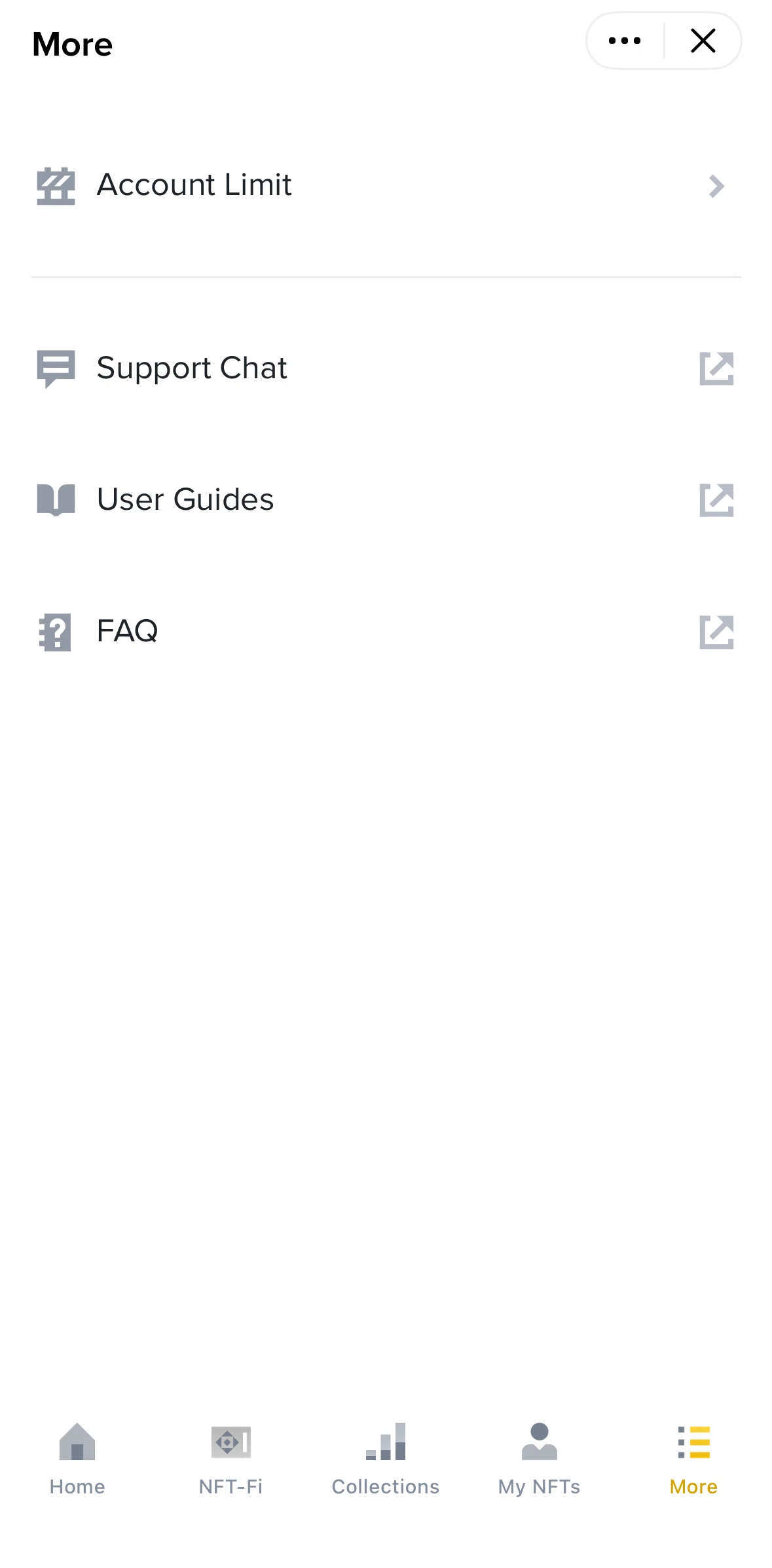 Binance Screen screen in the Account limit flow