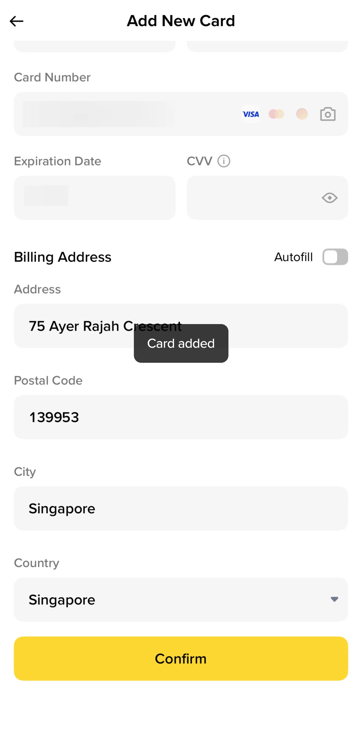 Binance Screen screen in the Activating fiat service flow