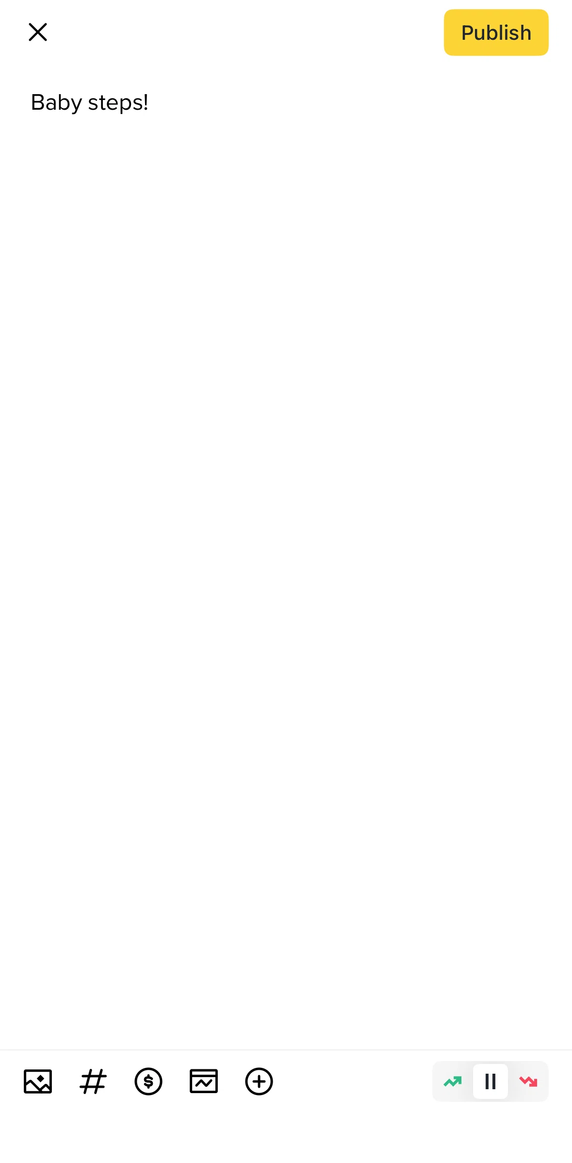 Binance Screen screen in the Adding a poll flow