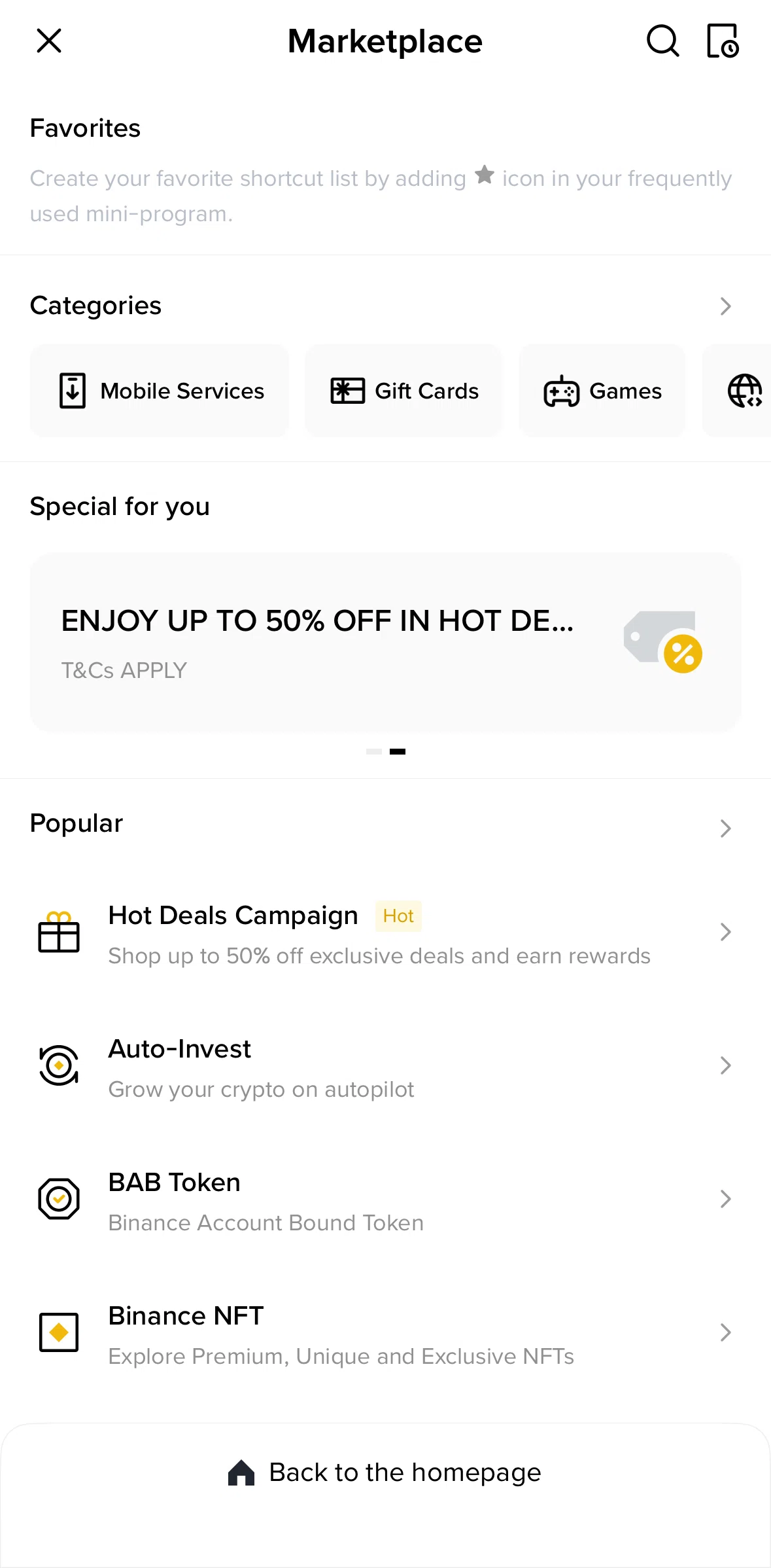 Binance Screen screen in the Auto-Invest flow