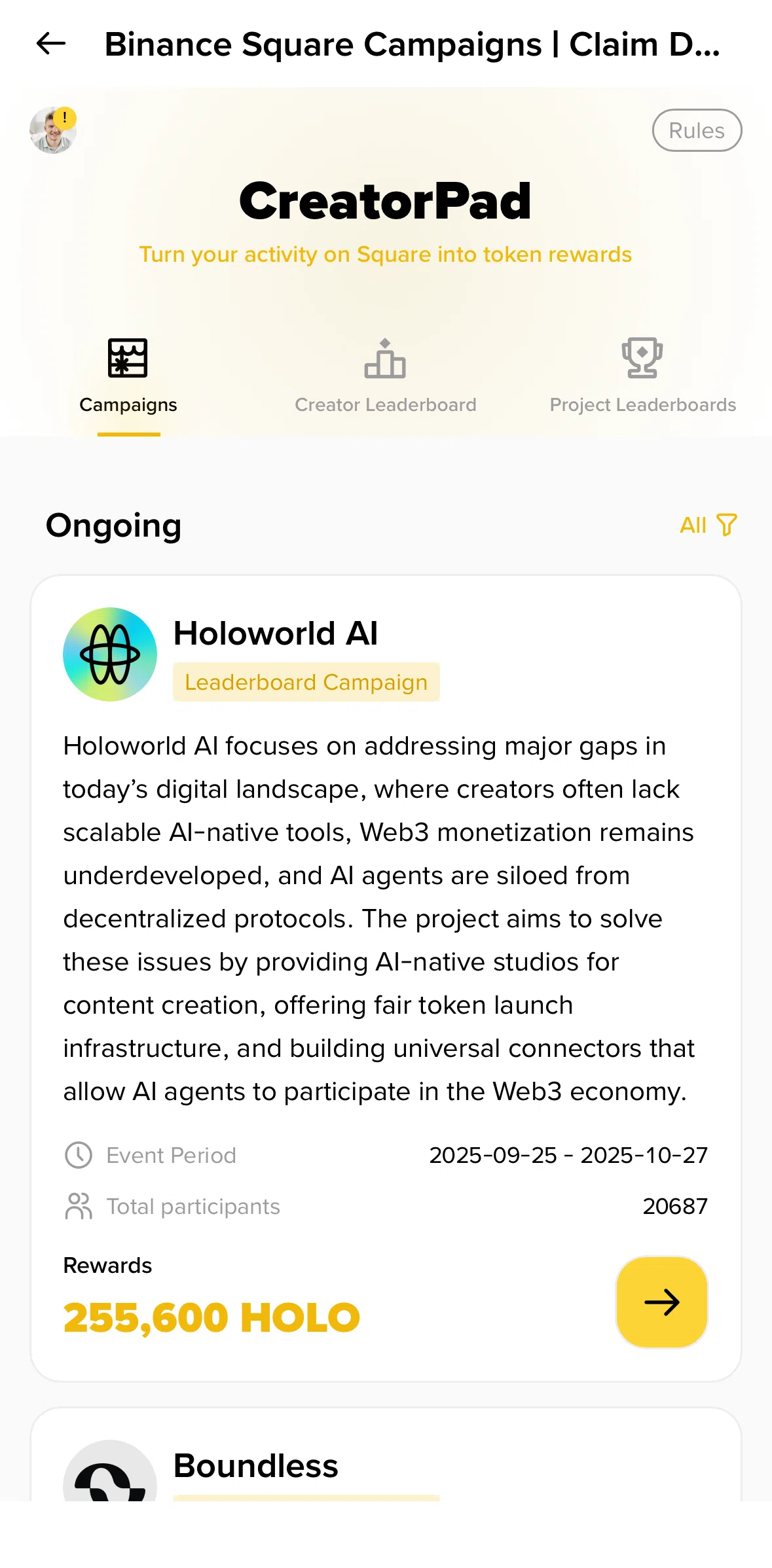 Binance Screen screen in the Connect to X account flow