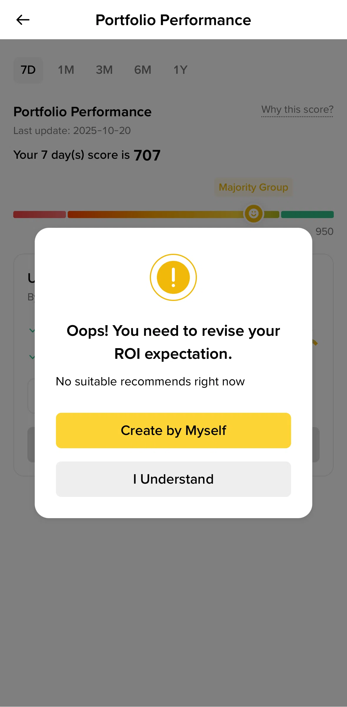 Binance Screen screen in the Customizing portfolio flow