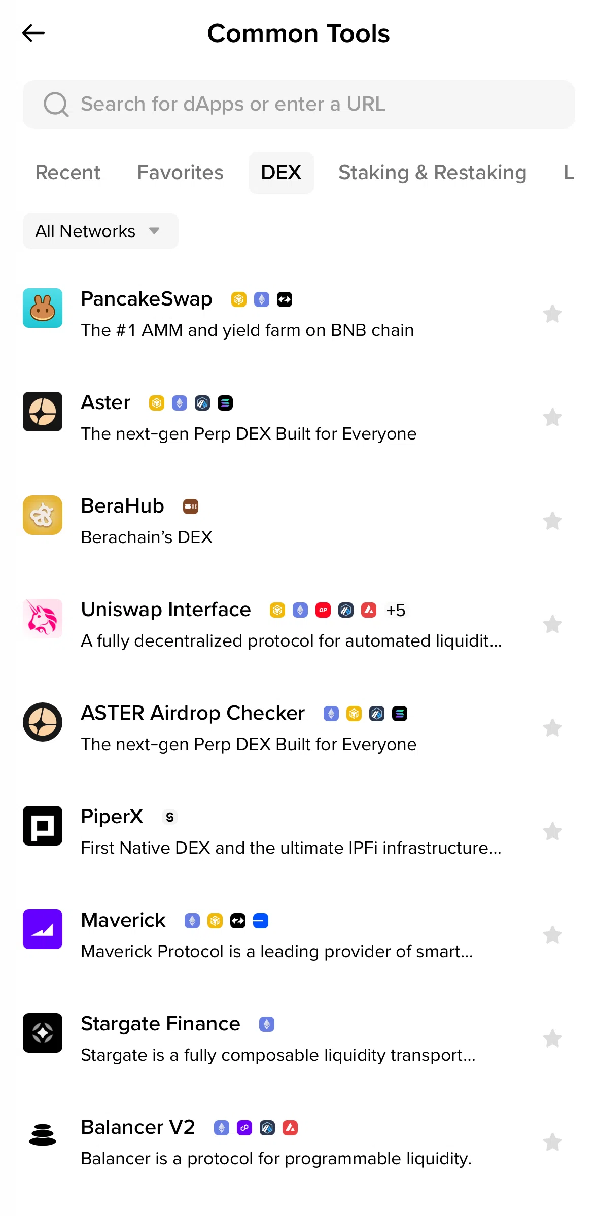 Binance Screen screen in the DApp information flow