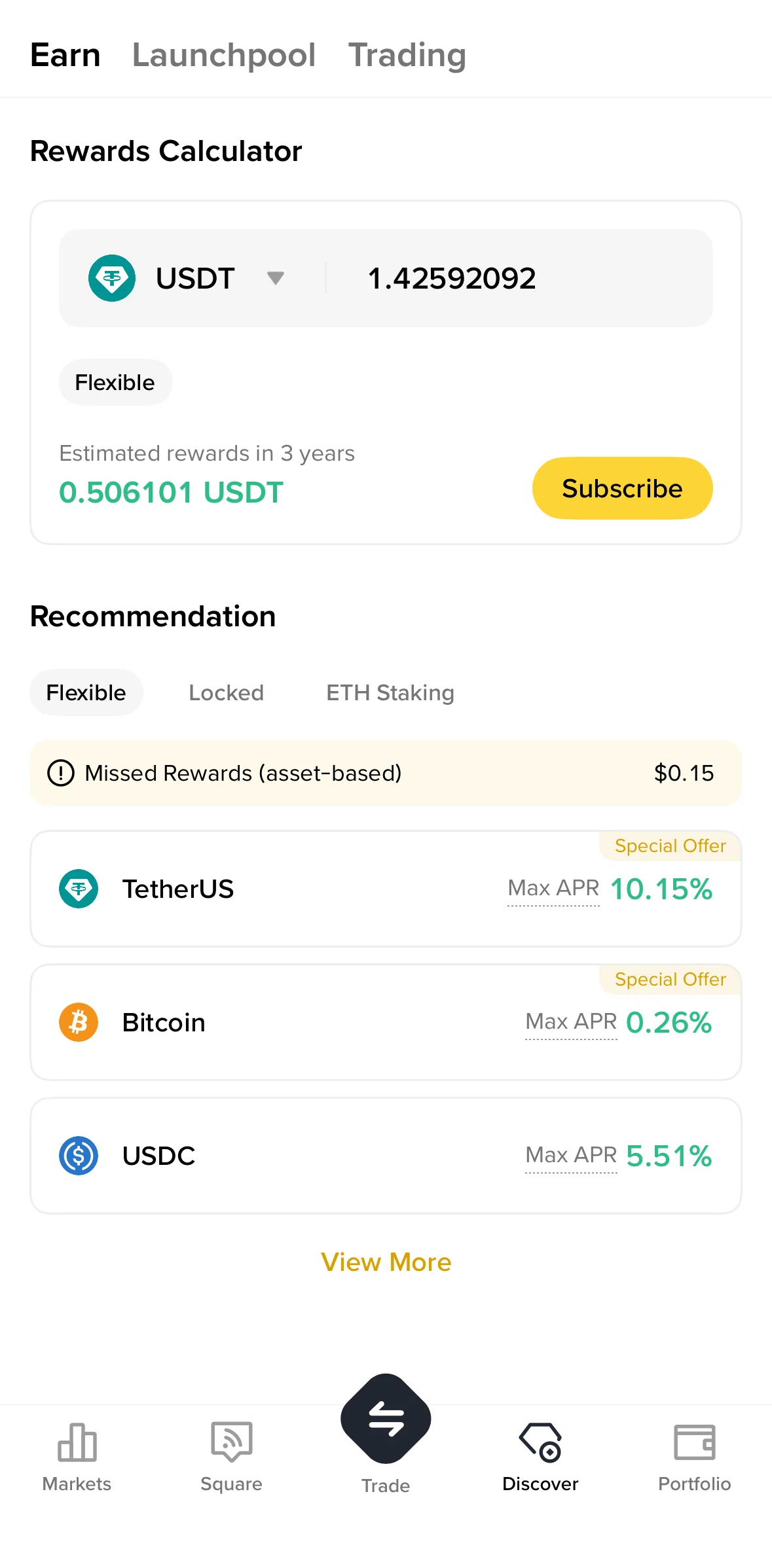Binance Screen screen in the Discover (Binance Lite) flow