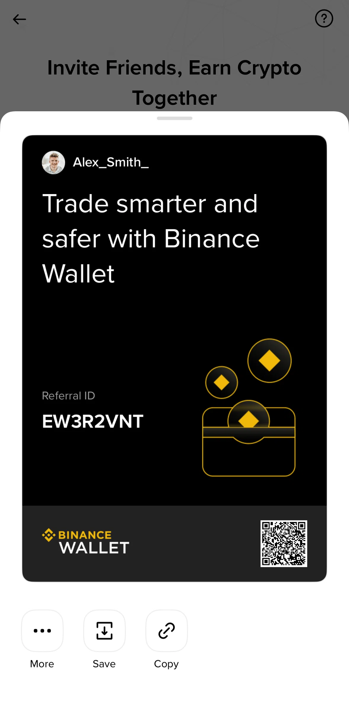 Binance Screen screen in the Downloading a photo flow