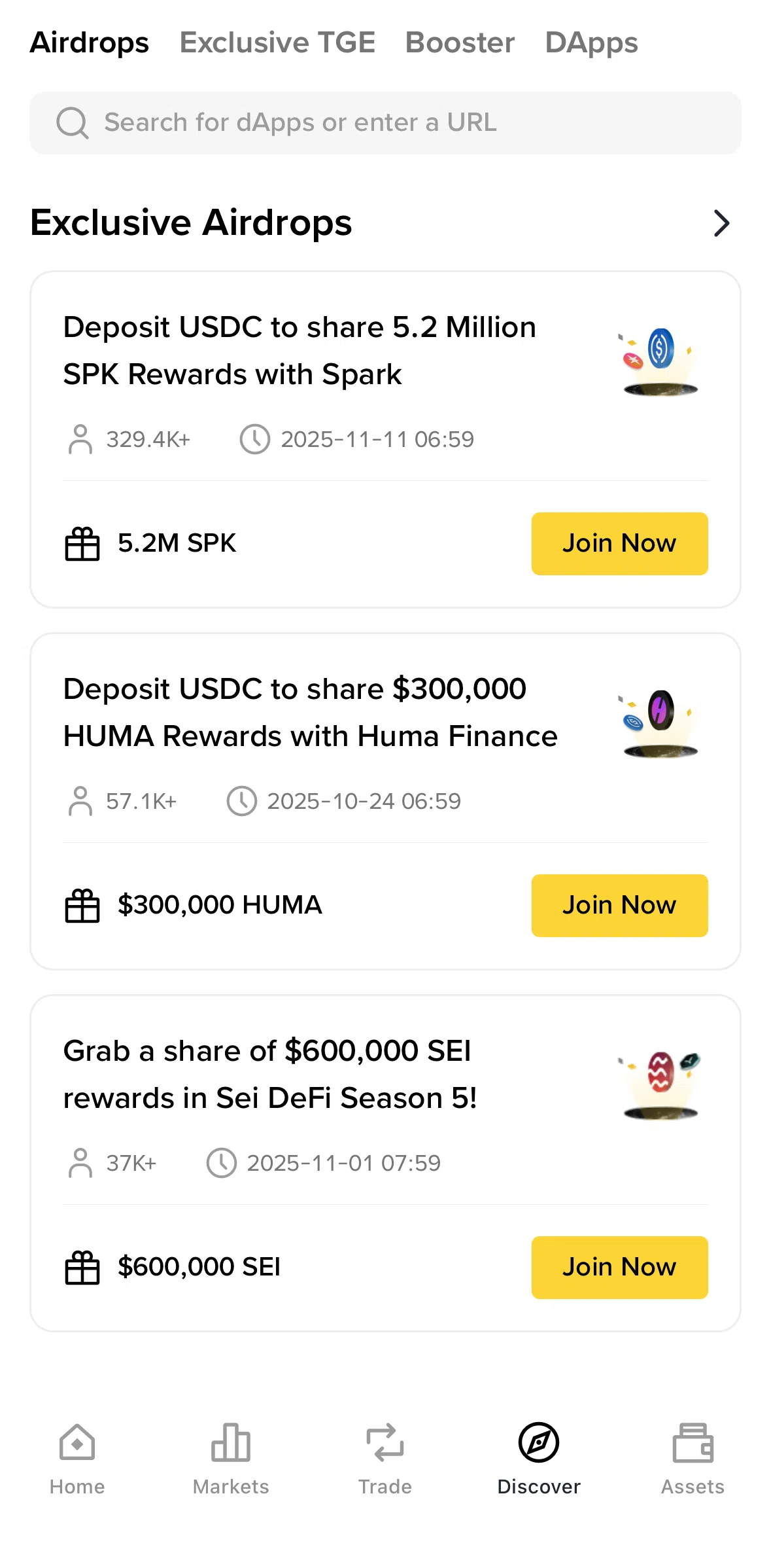 Binance Screen screen in the Exclusive airdrops flow