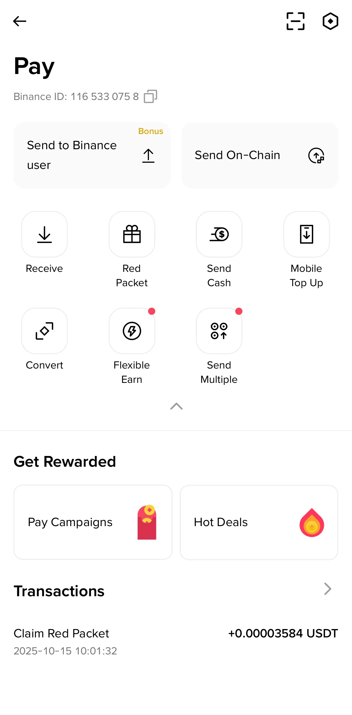 Binance Screen screen in the Flexible earn flow