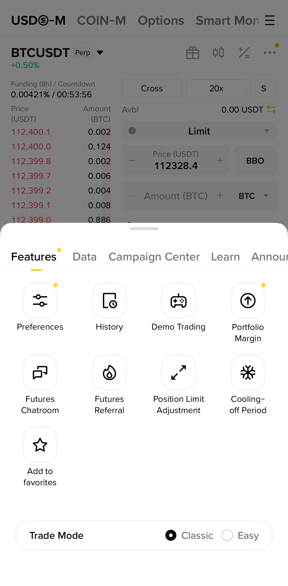 Binance Screen screen in the Futures referral flow