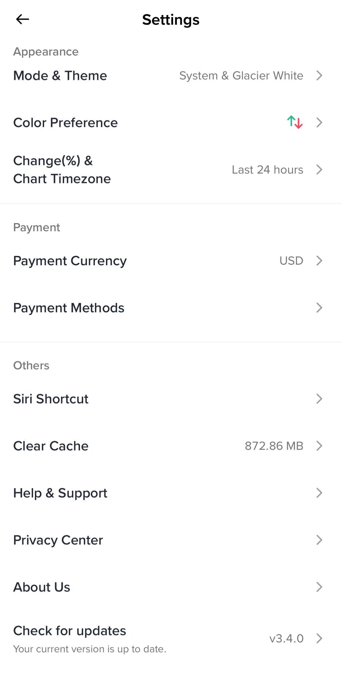 Binance Screen screen in the Help & support flow