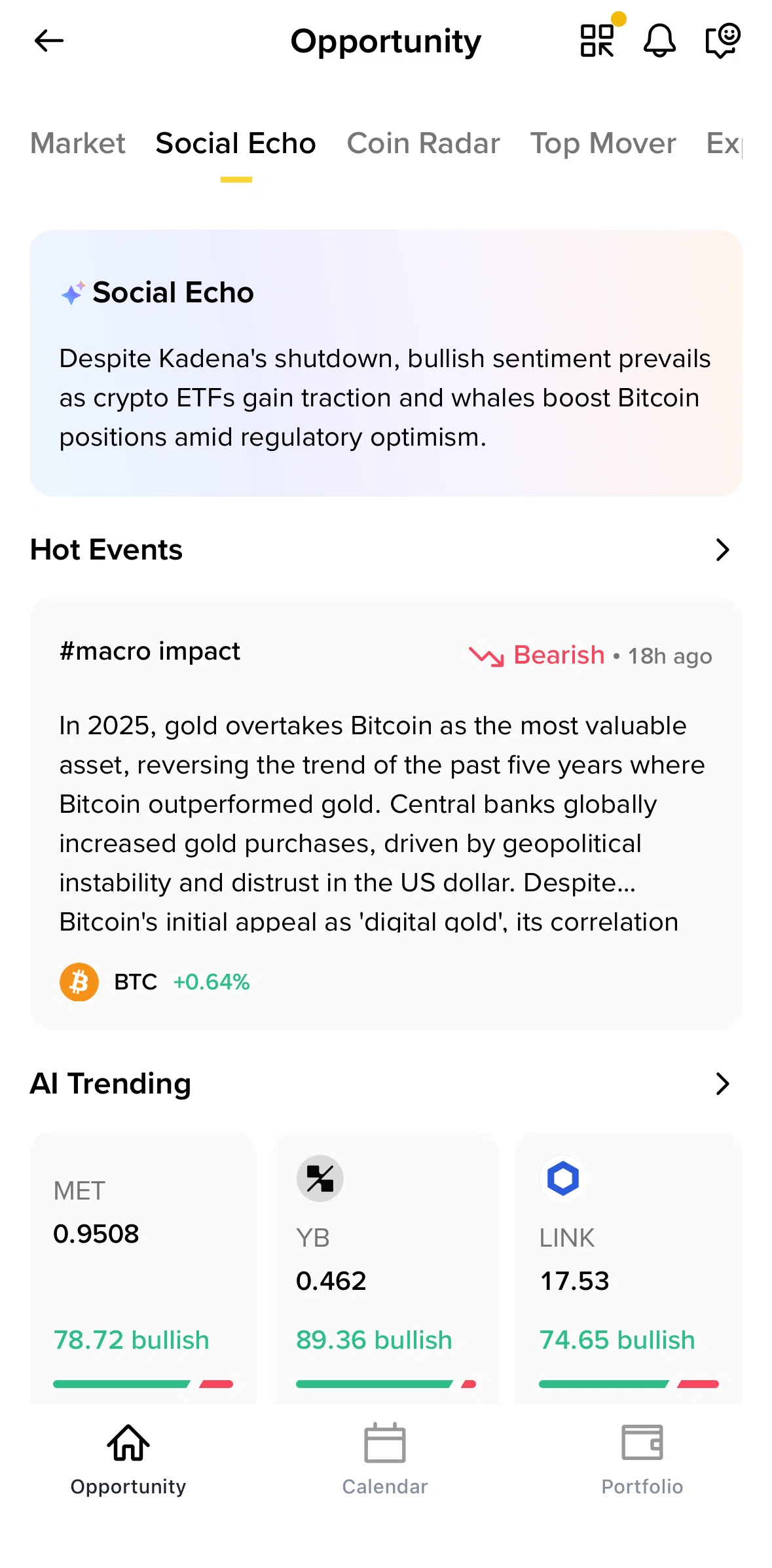Binance Screen screen in the Hot events flow
