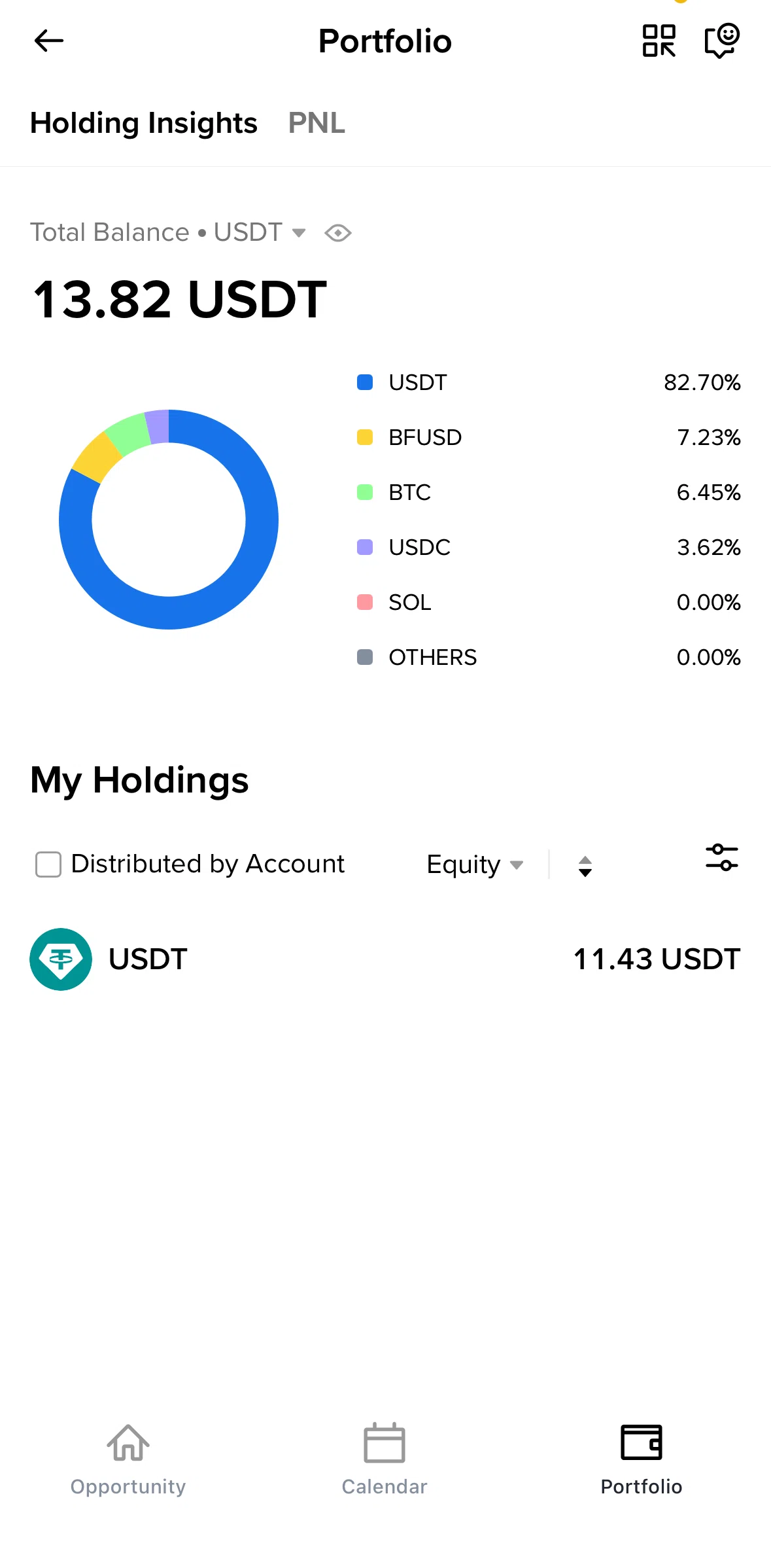 Binance Screen screen in the Portfolio (trading insight) flow