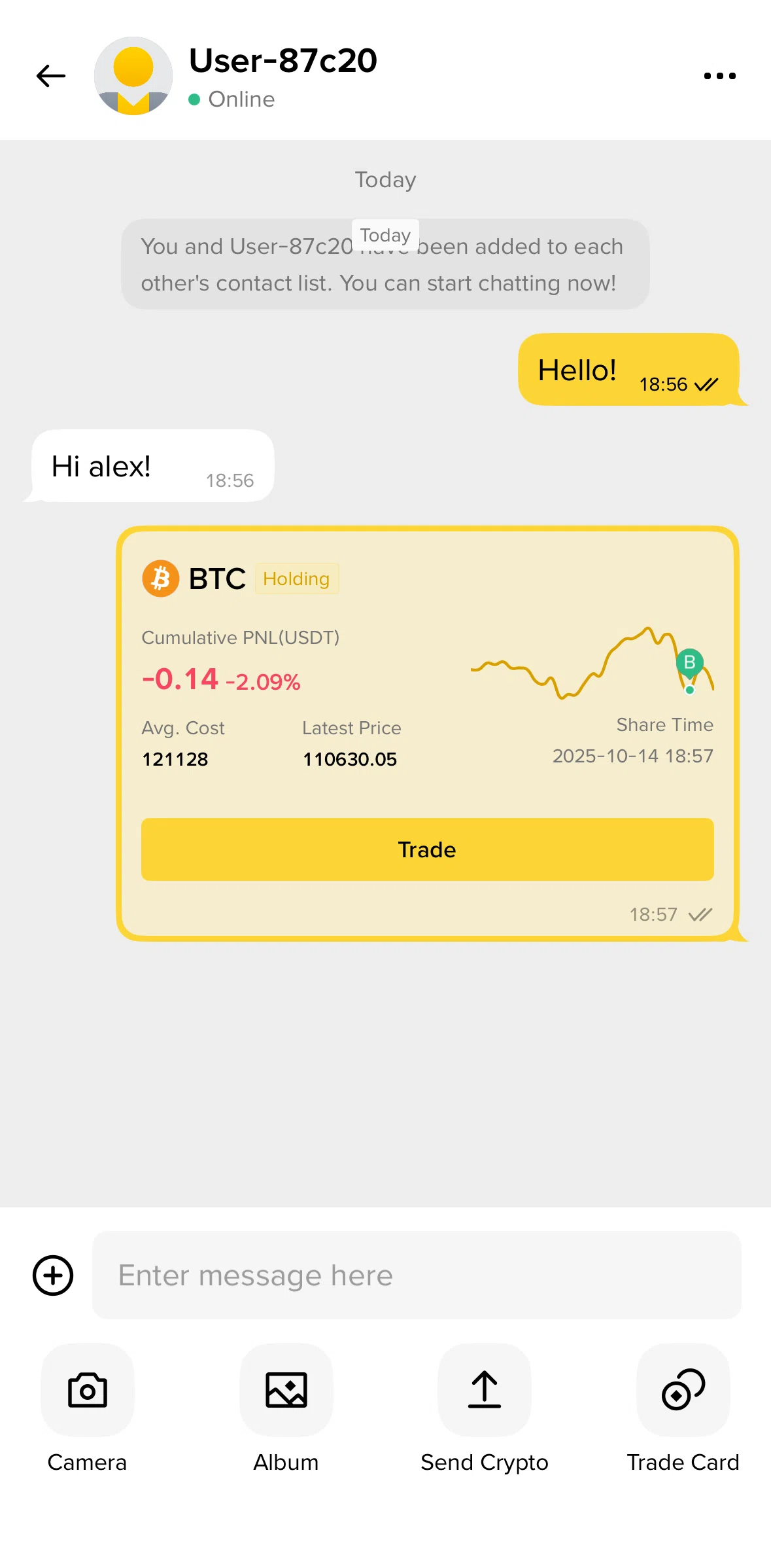 Binance Screen screen in the Report a friend flow