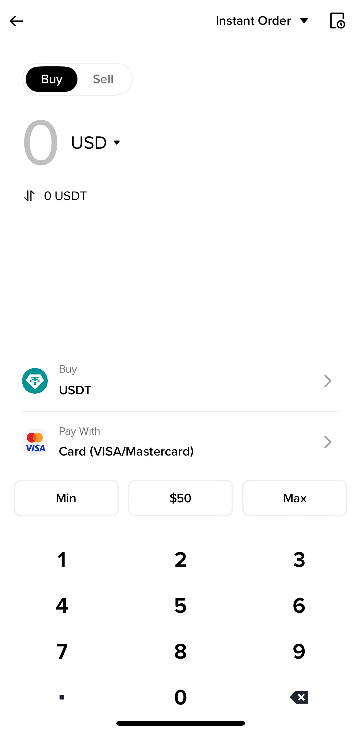 Binance Screen screen in the Set up a recurring buy flow