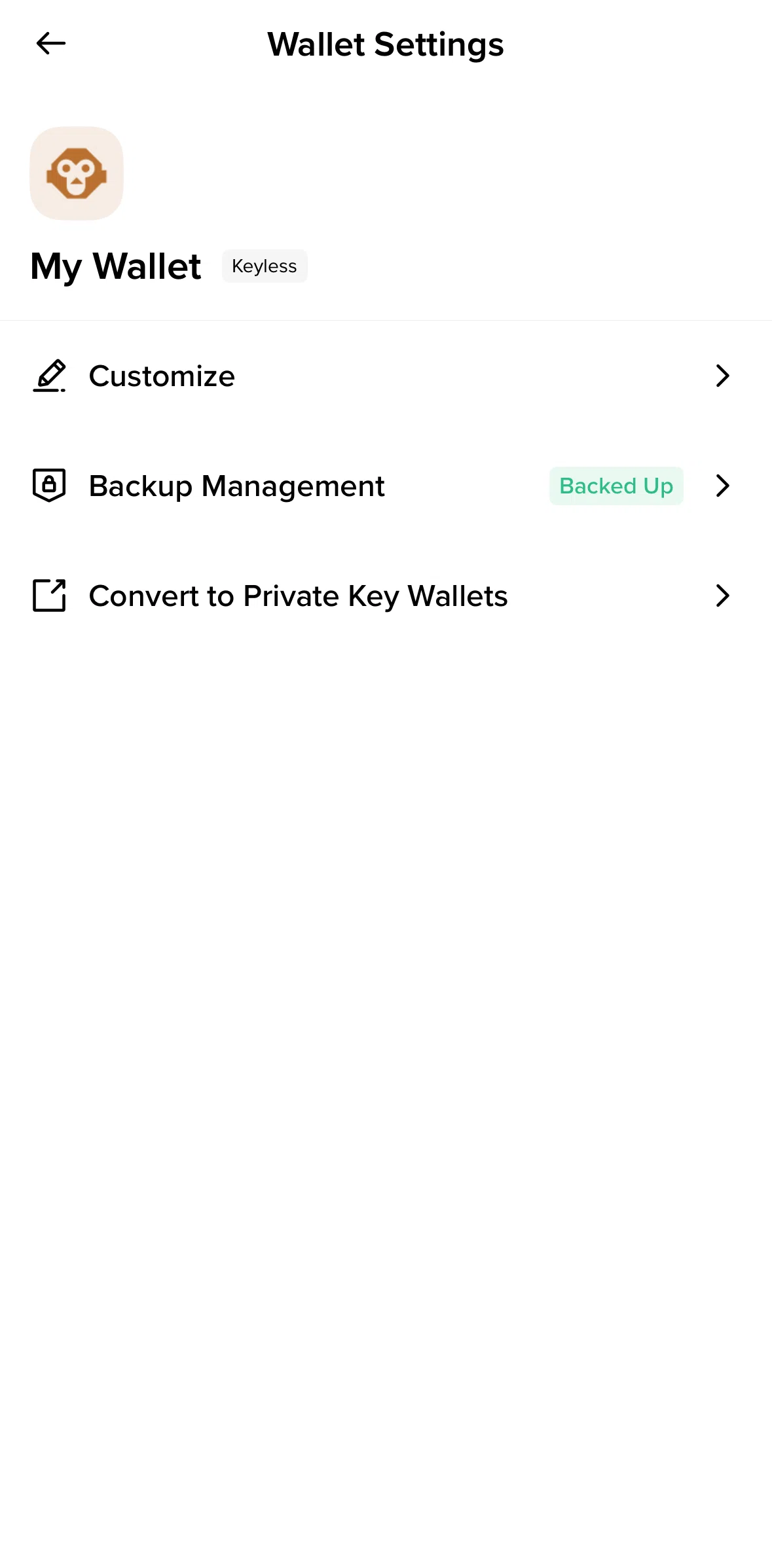 Binance Screen screen in the Setting up a QR code backup flow