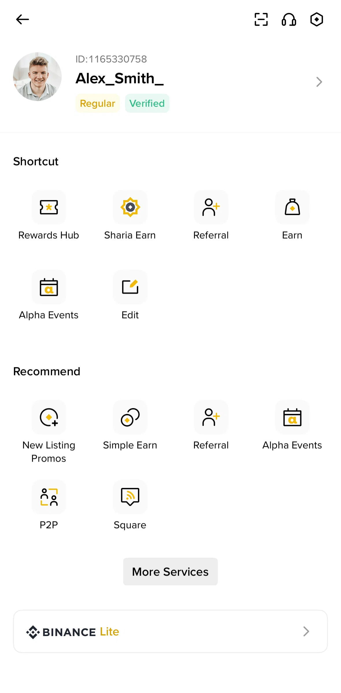 Binance Screen screen in the Sharia earn flow