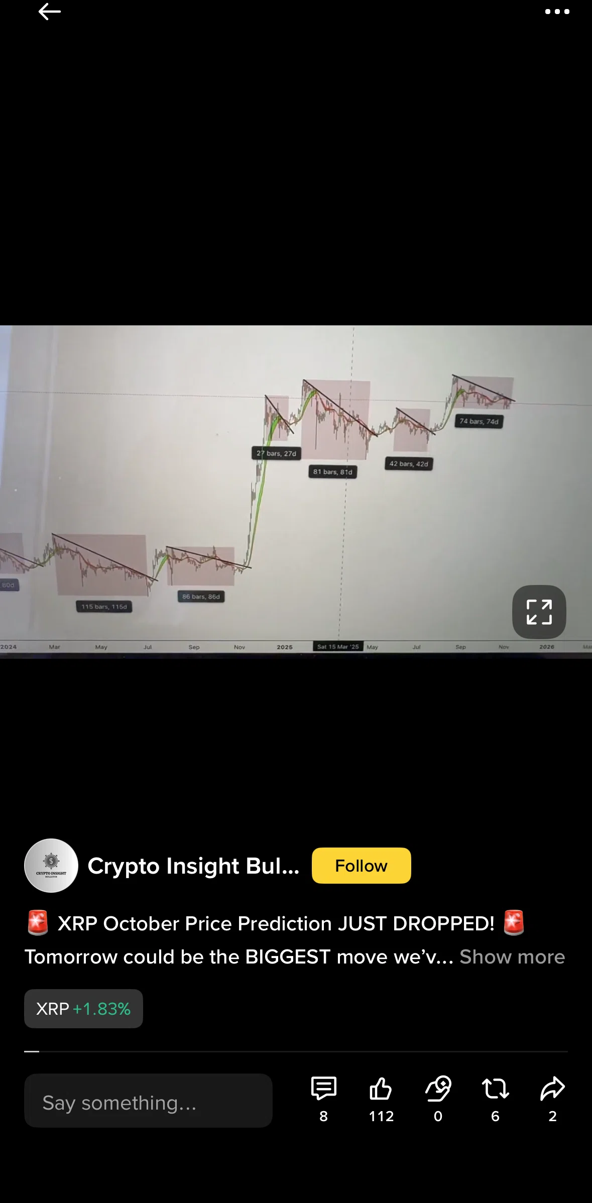 Binance Screen screen in the Switching view to full screen flow