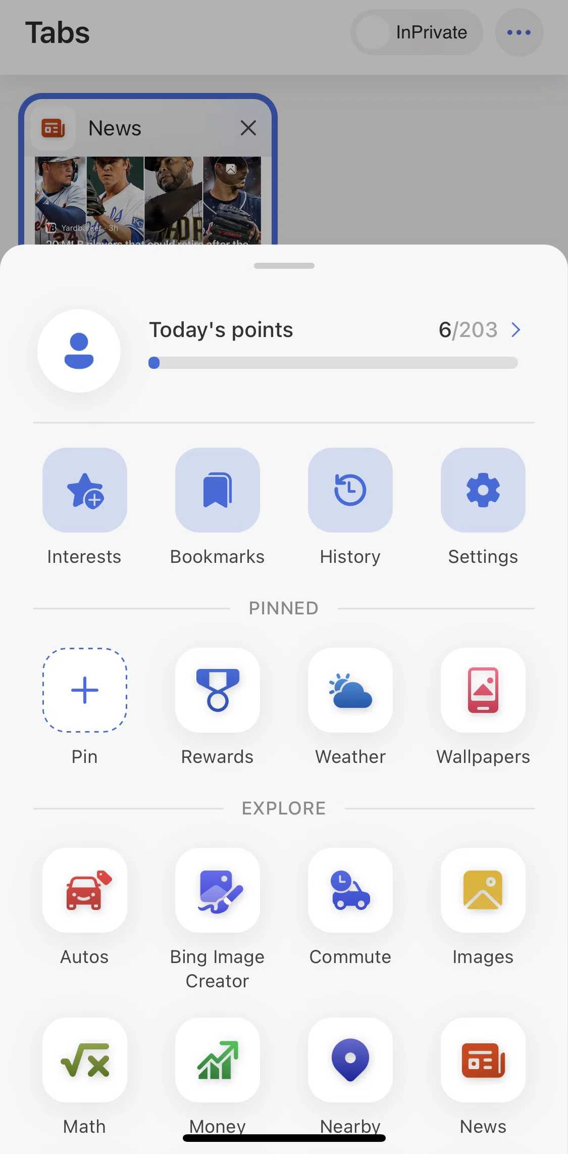 Bing Screen screen in the Pinning apps flow