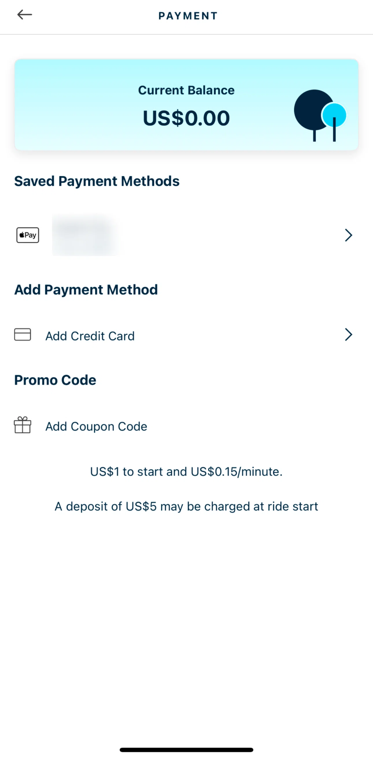Bird Screen screen in the Adding a credit card flow