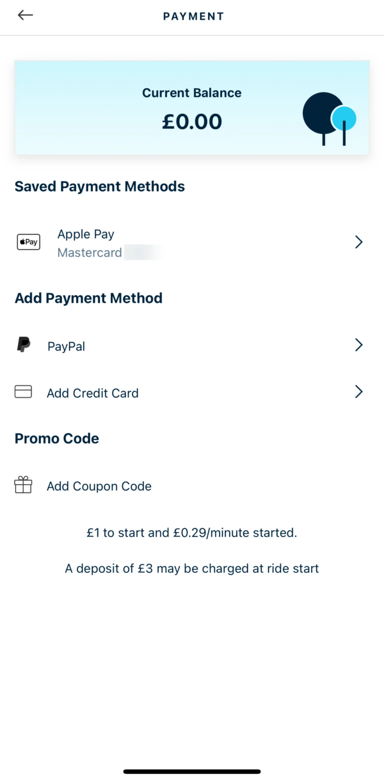 Bird Screen screen in the Selecting payment method flow