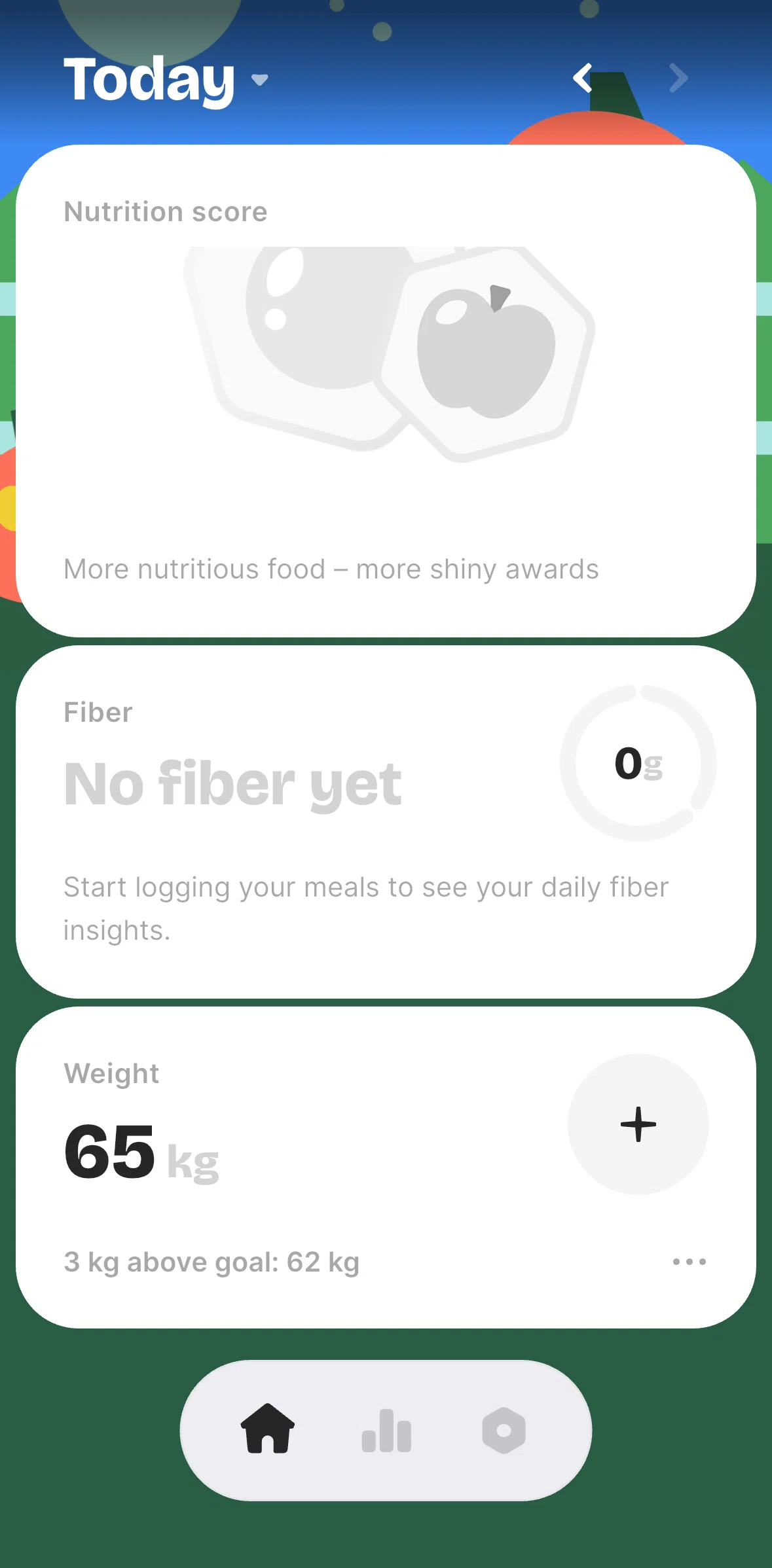 BitePal Screen screen in the Updating weight flow