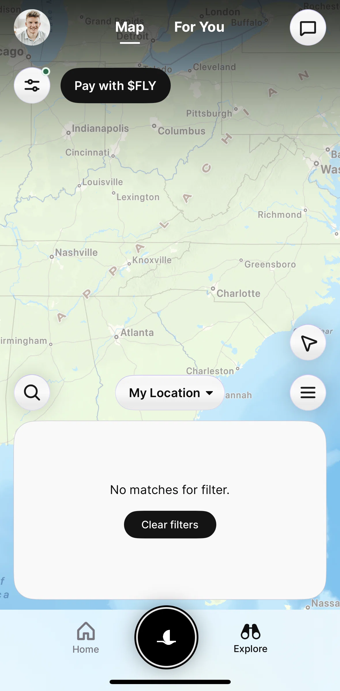 Blackbird Screen screen in the Changing location flow