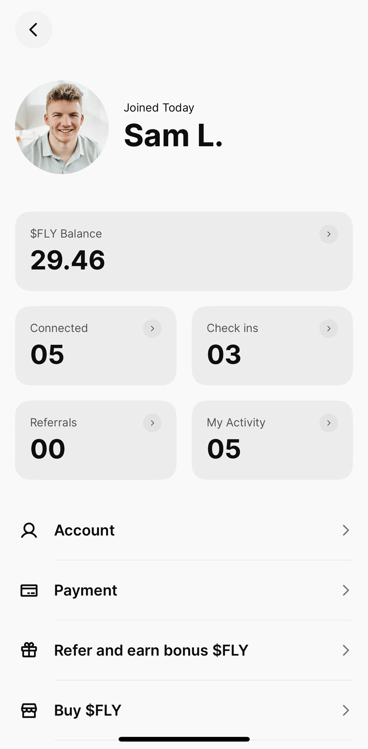 Blackbird Screen screen in the Check ins flow