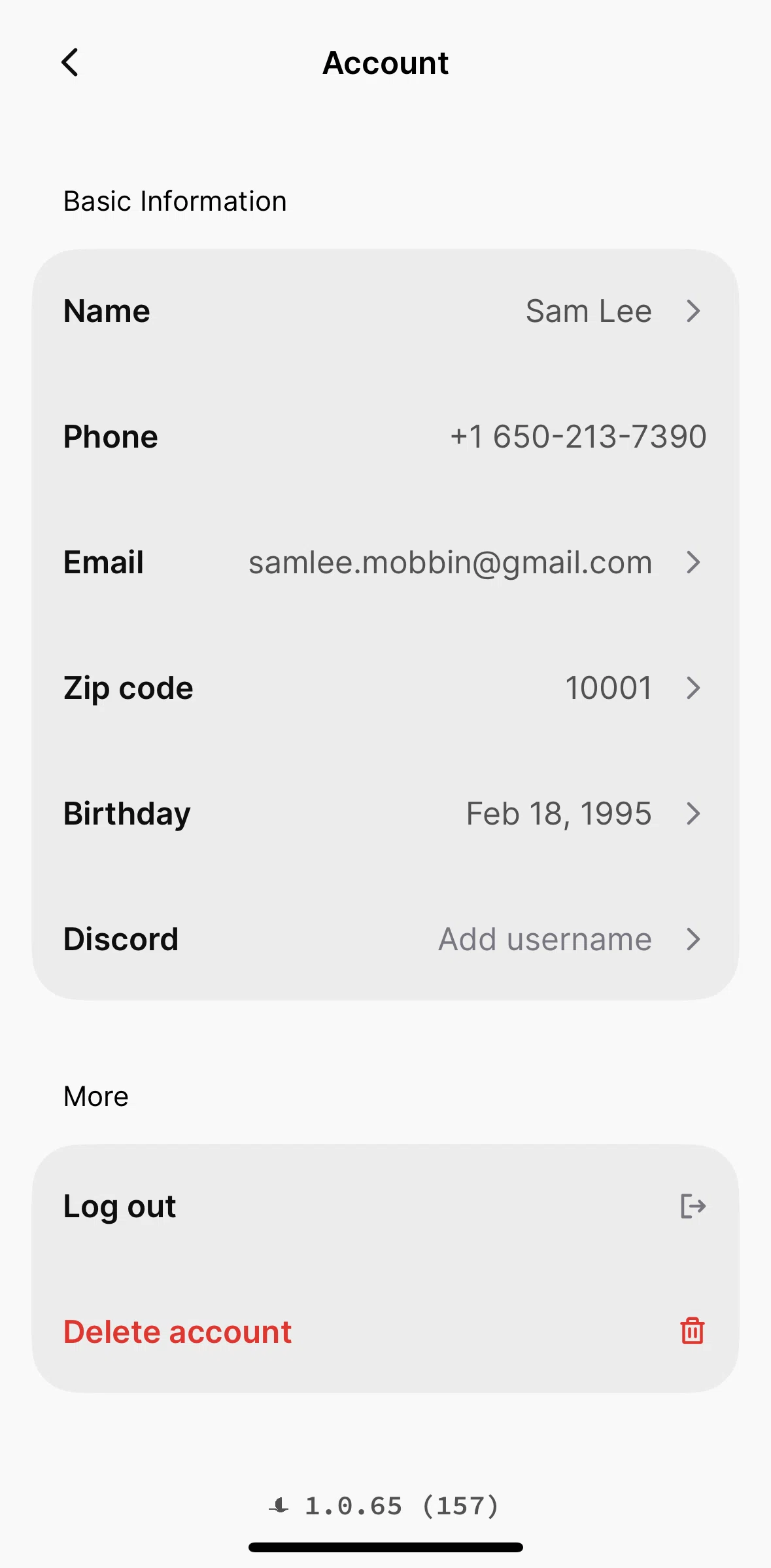 Blackbird Screen screen in the Deleting account flow