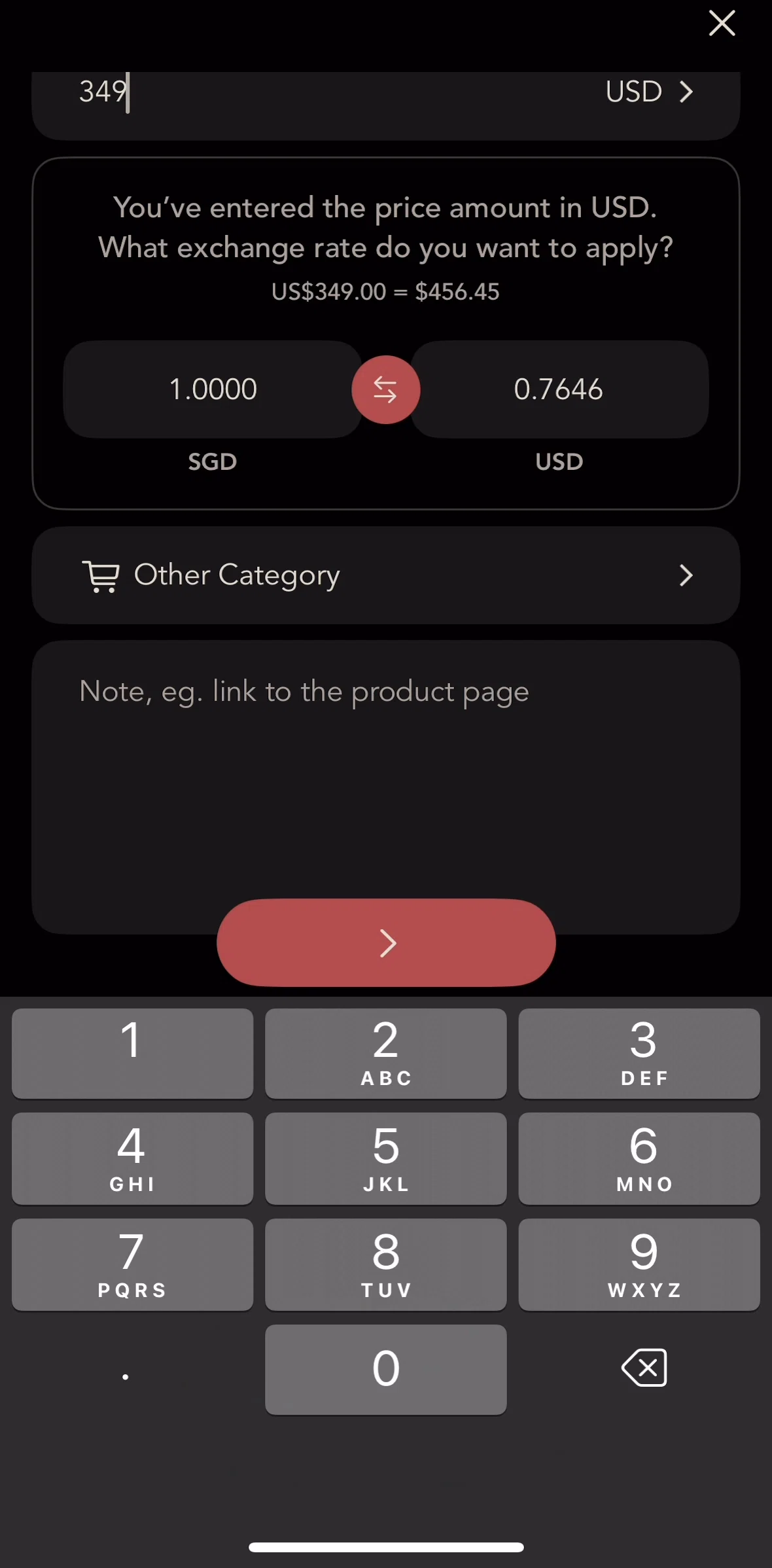 bless. Screen screen in the Adding a category flow