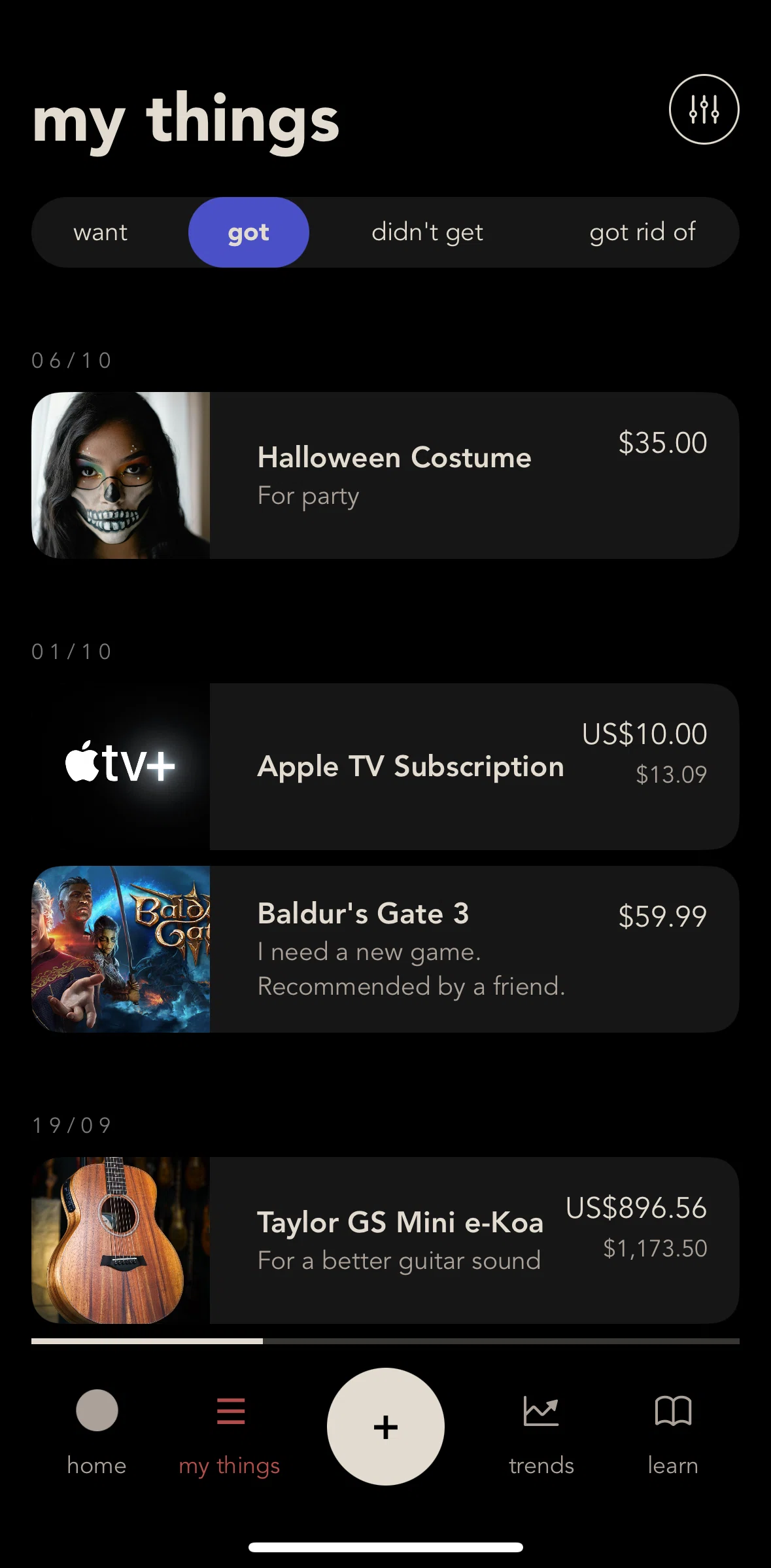bless. Screen screen in the Thing detail (others) flow