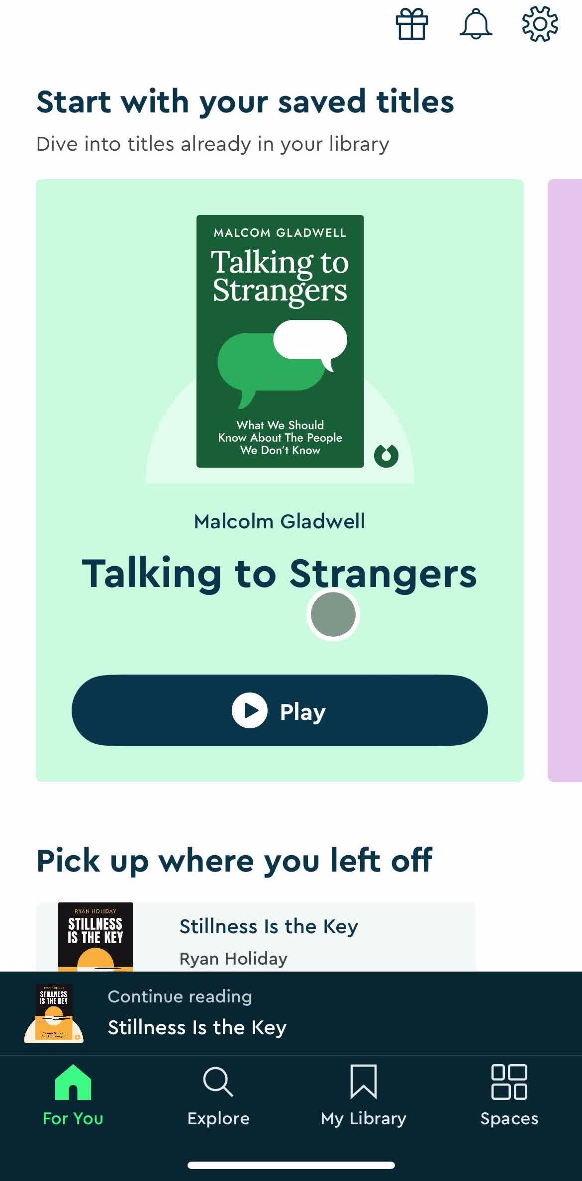Blinkist Home screen in the Creating A Group flow