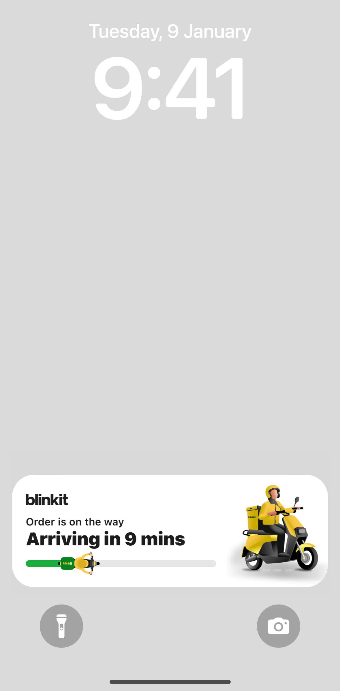 Blinkit Screen screen in the Live Activities flow