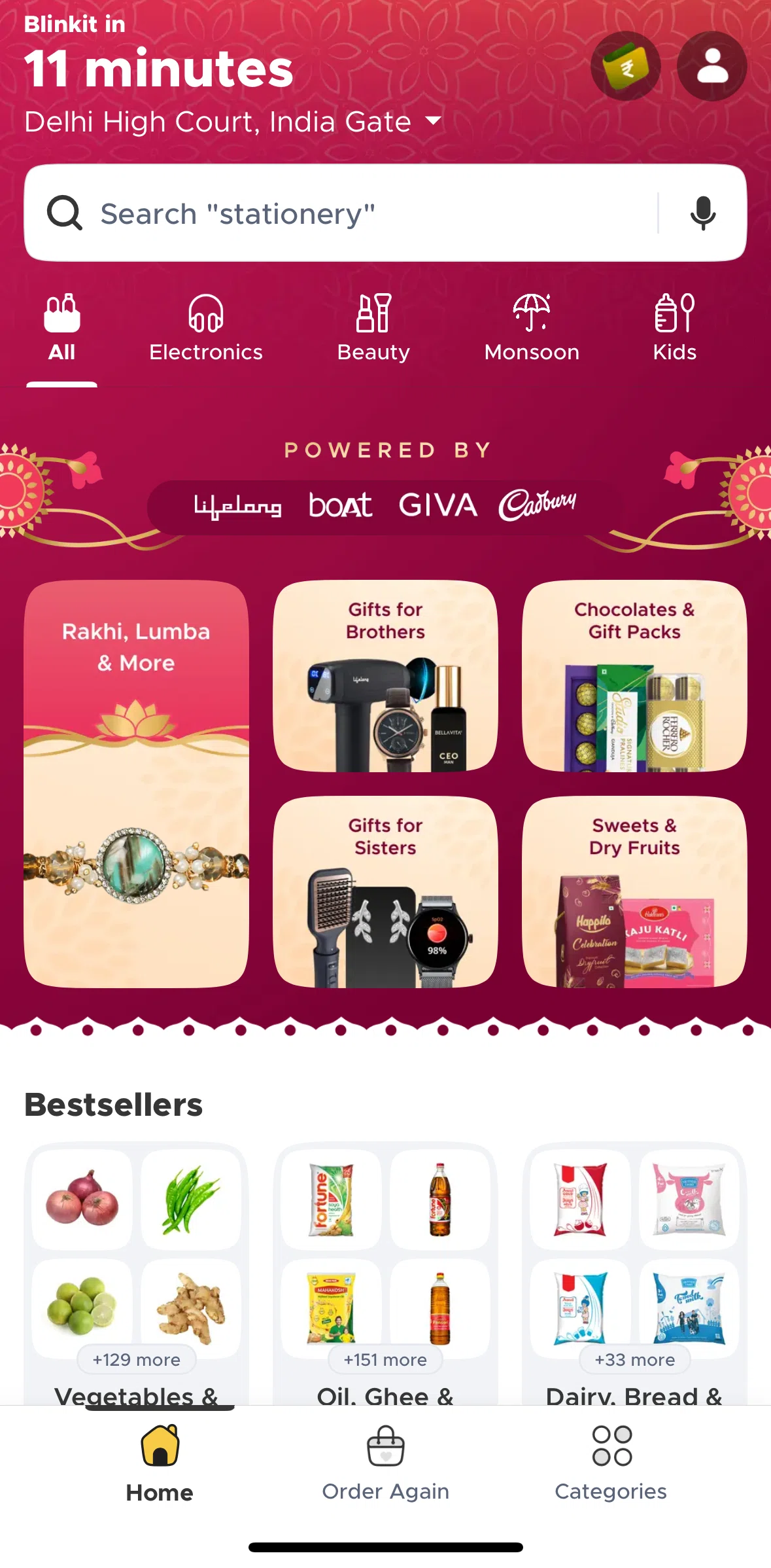 Blinkit Screen screen in the Searching Blinkit flow