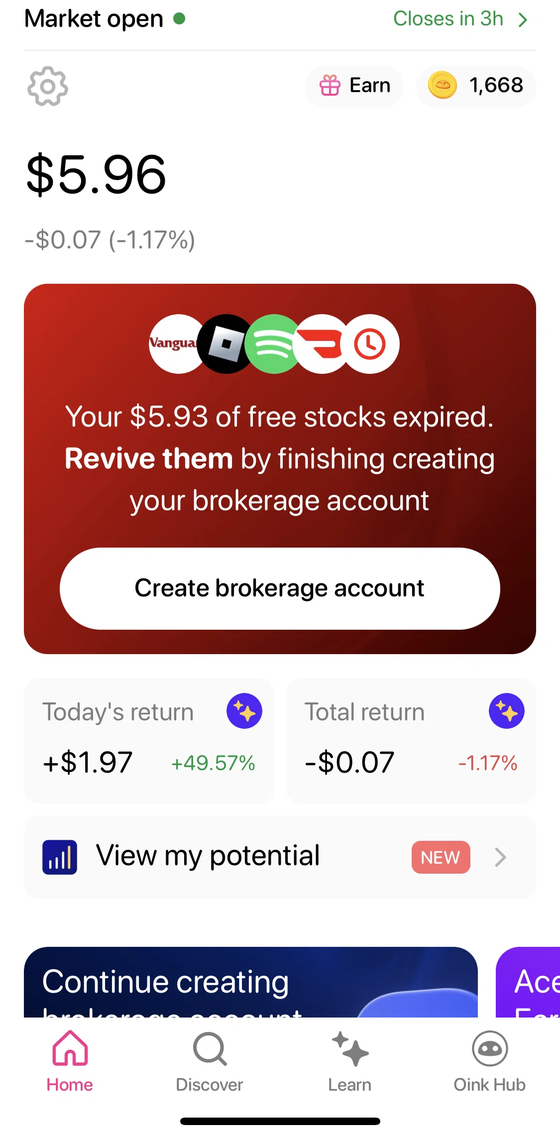 Bloom Screen screen in the Discover flow
