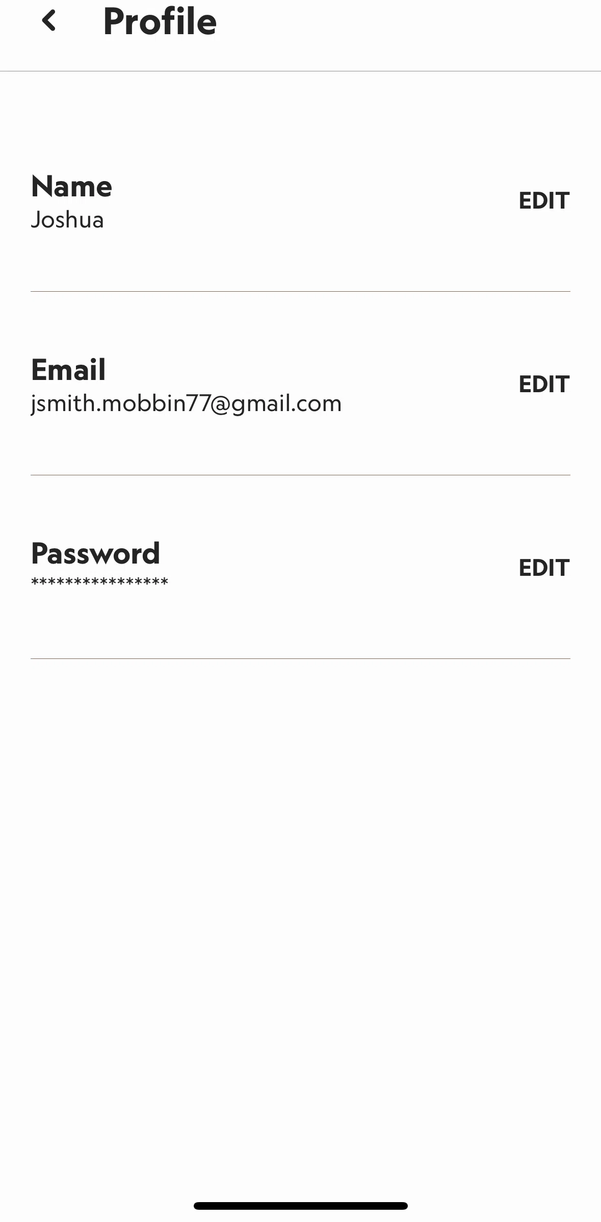 Bloom Screen screen in the Editing name flow