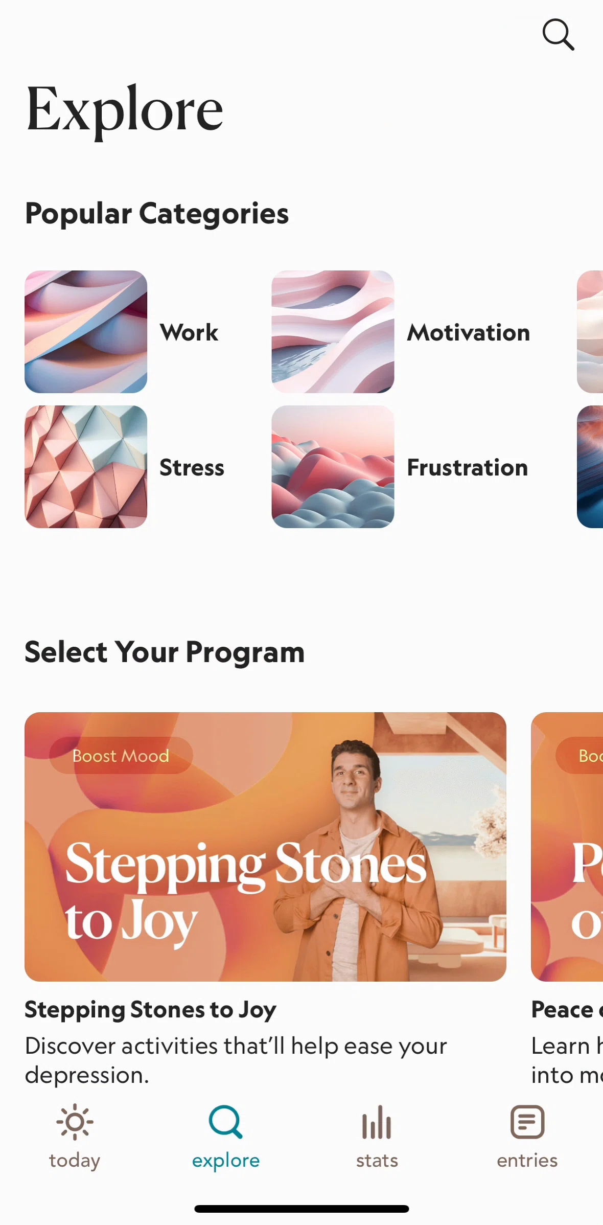 Bloom Screen screen in the Program flow